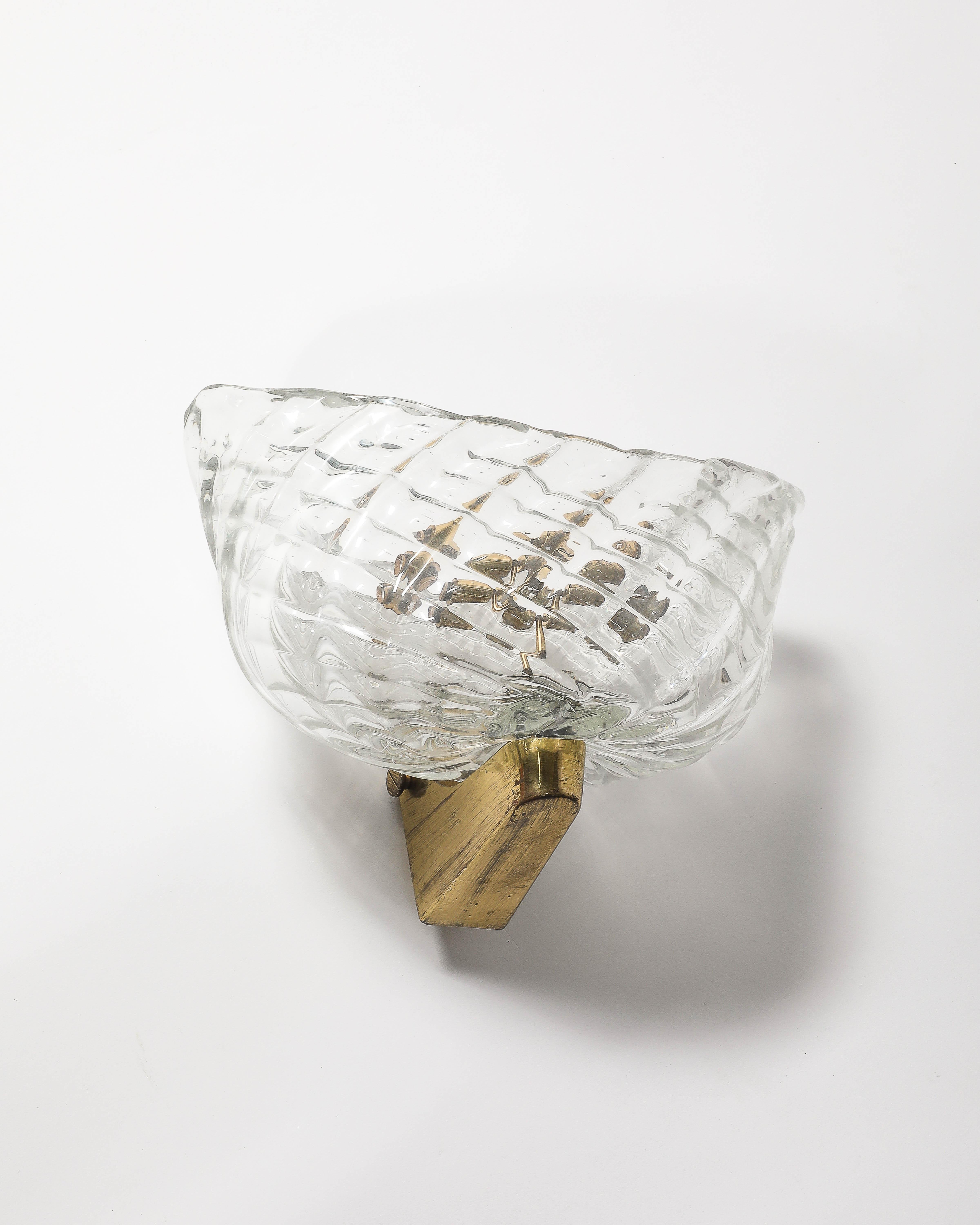 Aplique/Candelabro de cristal de Murano, Italia, c. 1950 en venta 8