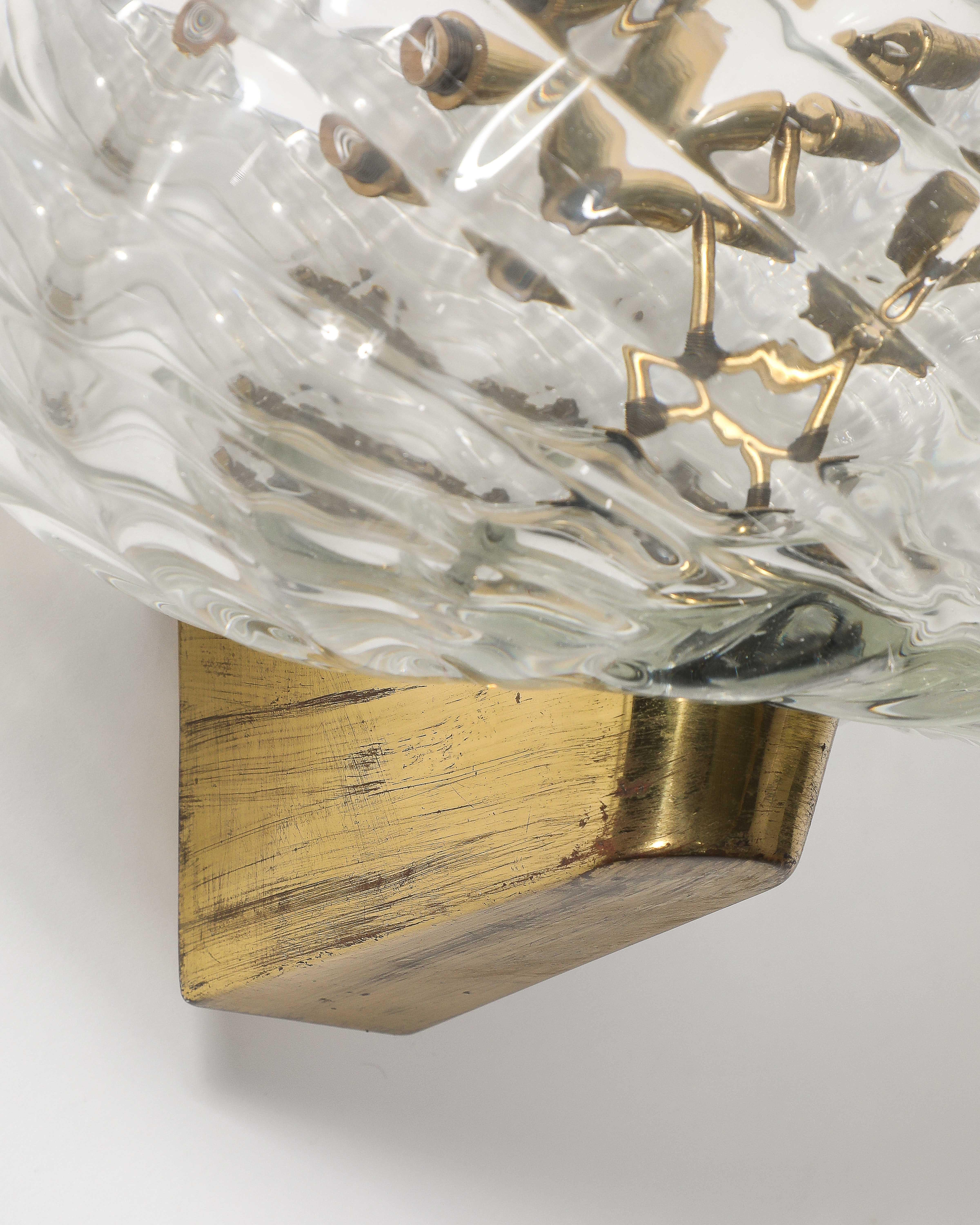 Aplique/Candelabro de cristal de Murano, Italia, c. 1950 mediados del siglo XX en venta