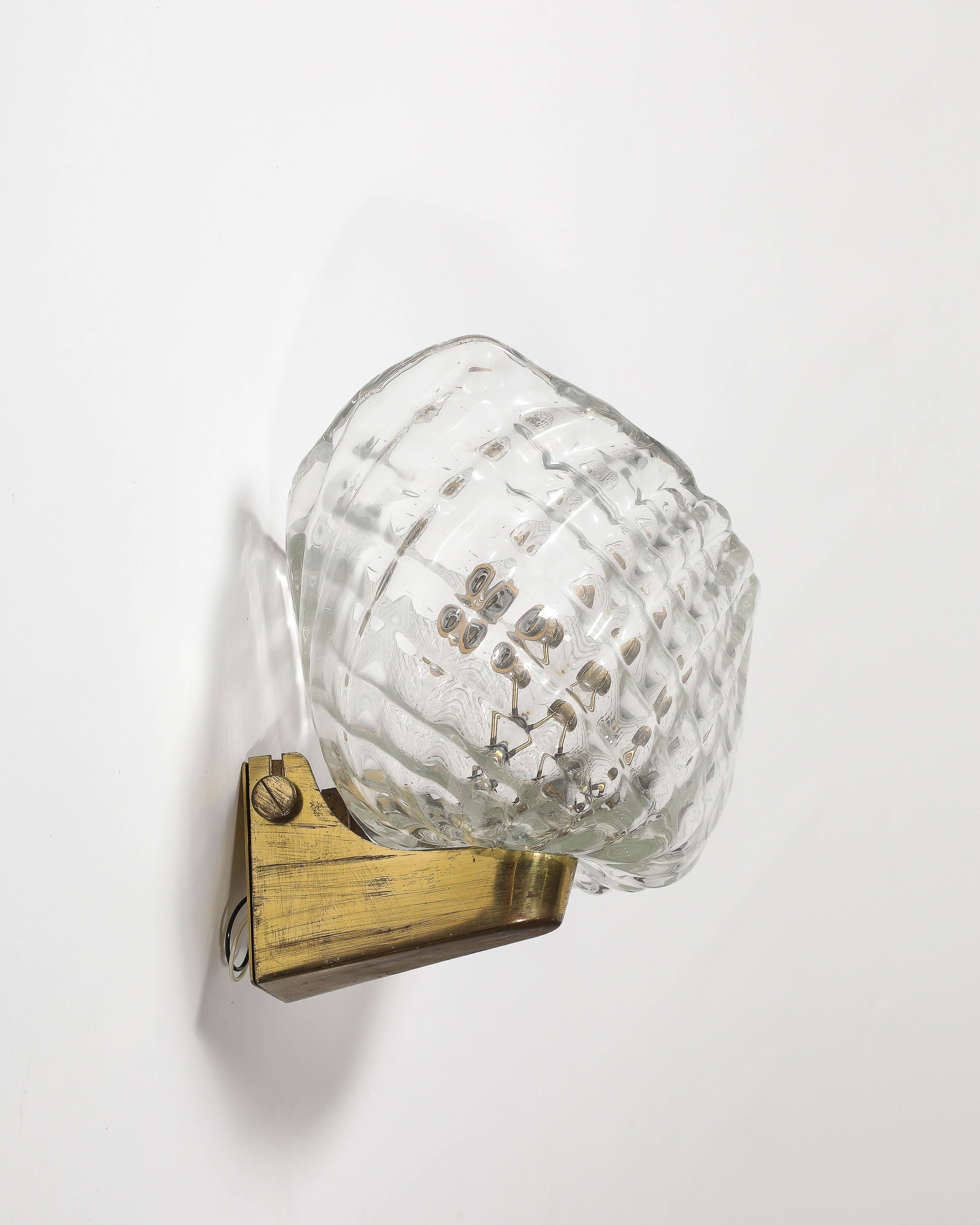 Aplique/Candelabro de cristal de Murano, Italia, c. 1950 en venta 1