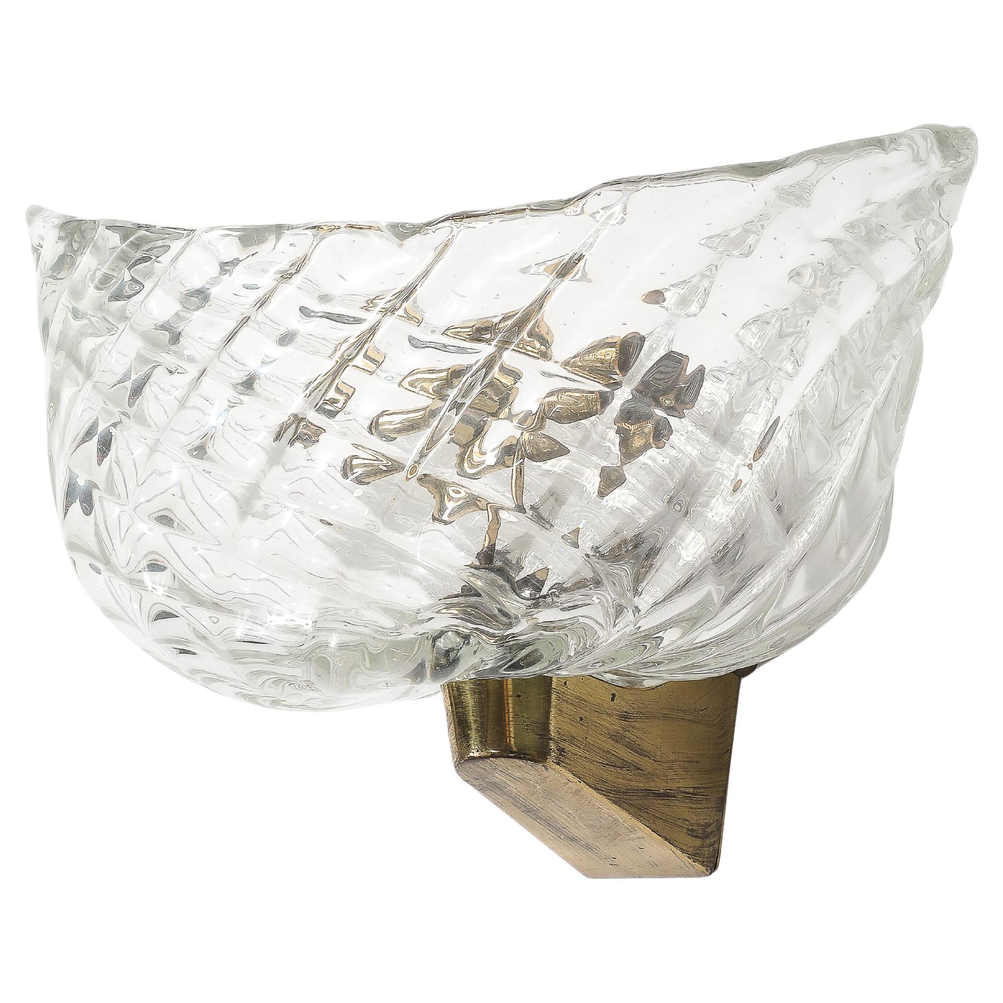 Aplique/Candelabro de cristal de Murano, Italia, c. 1950