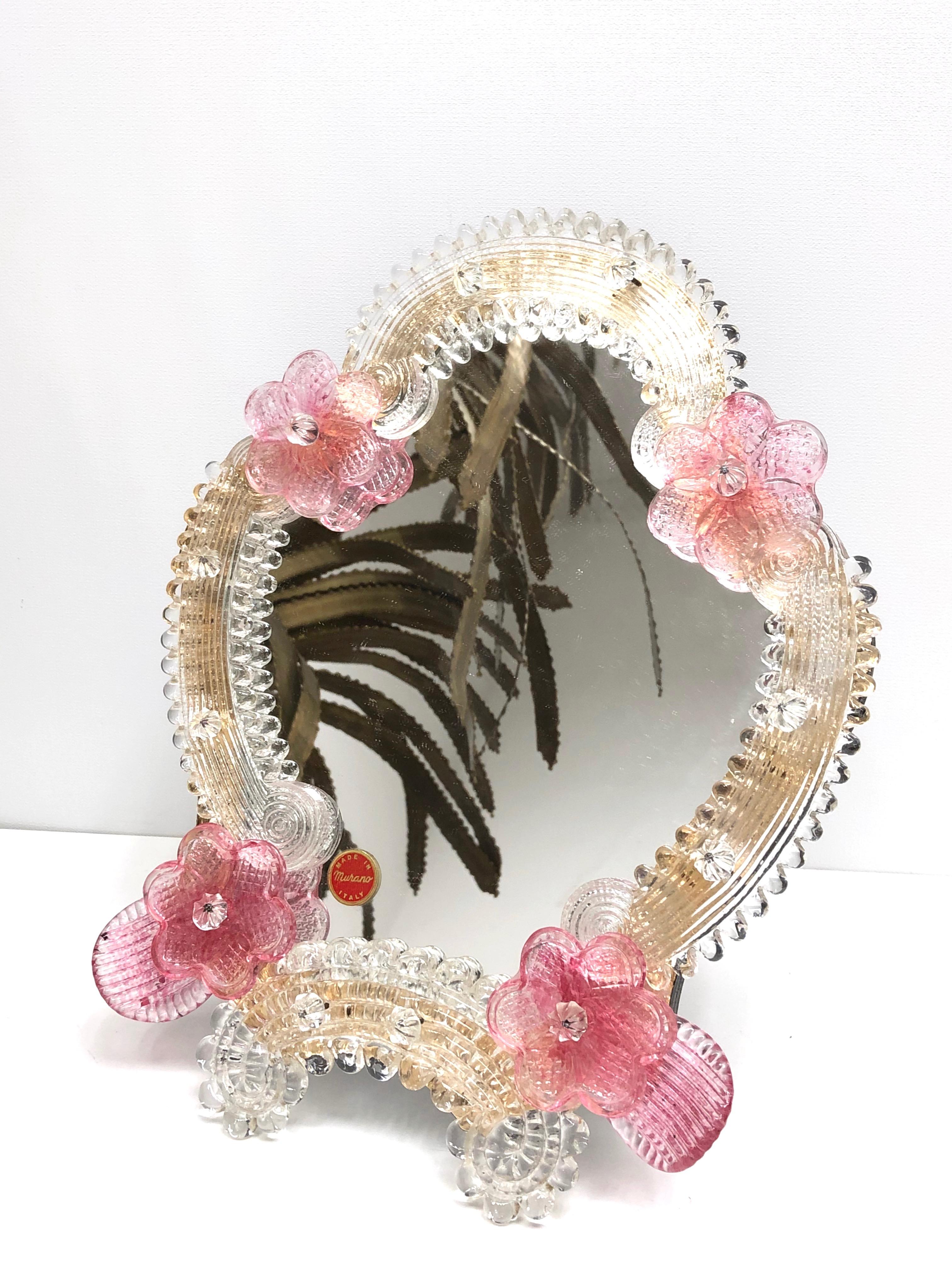 Mid-20th Century Murano Glass Vanity Mirror circa 1960s Italy Venetian, Venice