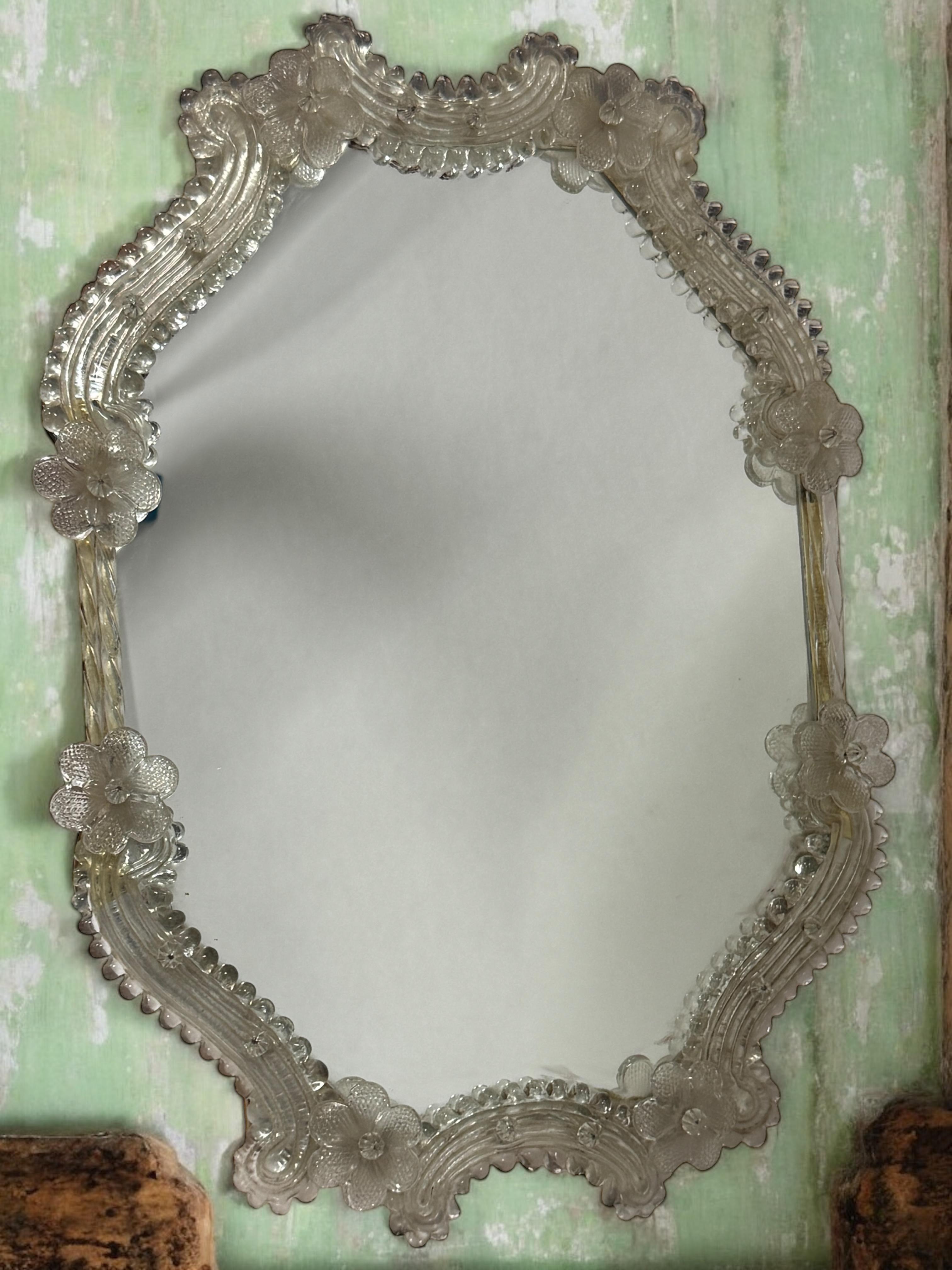 Murano Glass Vanity Table or Wall Mirror, circa 1950s Italy Venetian Venice 3