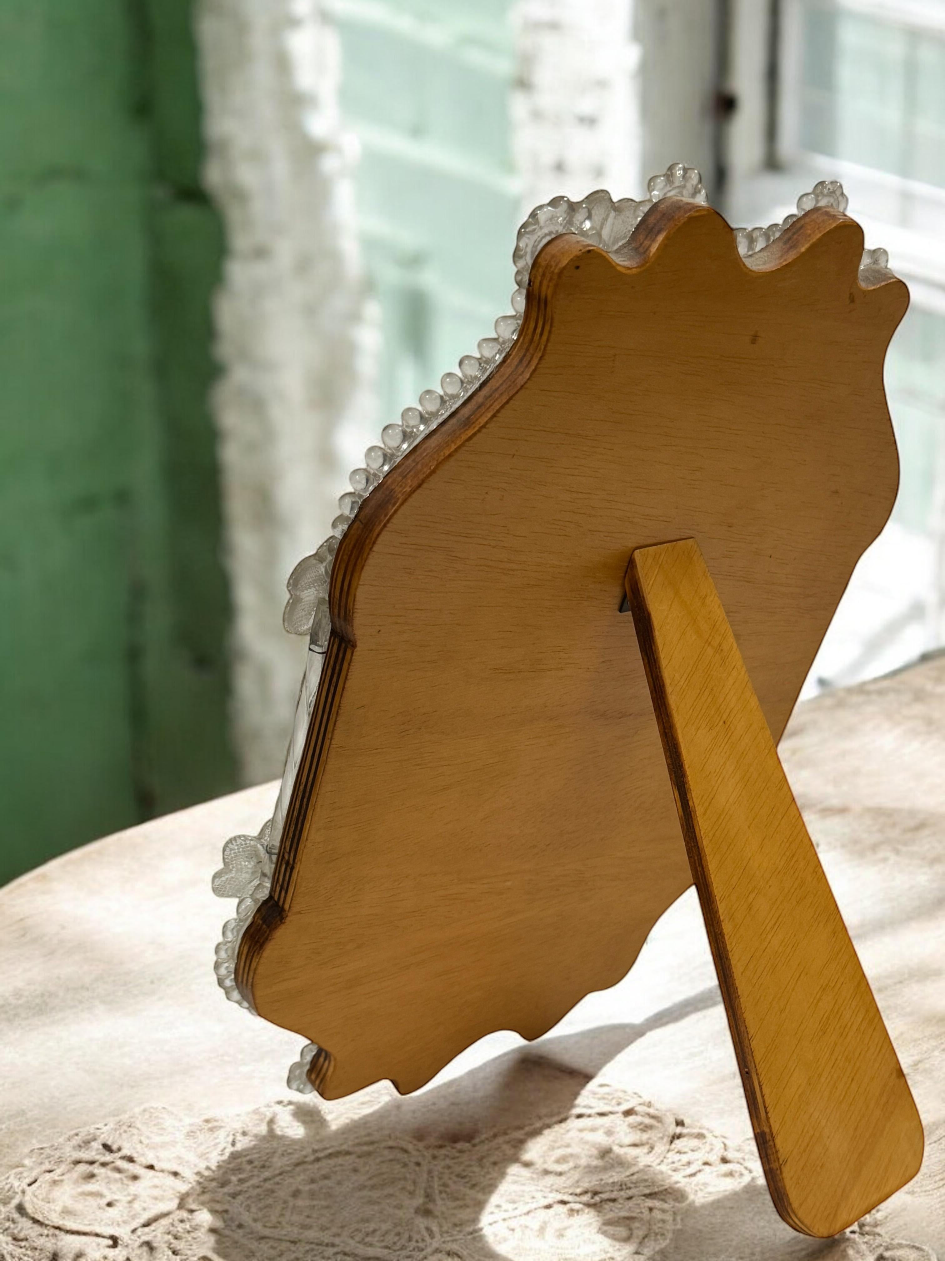Murano Glass Vanity Table or Wall Mirror, circa 1950s Italy Venetian Venice In Good Condition In Nuernberg, DE