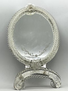 Waschtisch-Wandspiegel aus Muranoglas mit Blumen aus den 1950er Jahren, Italien, Venedig