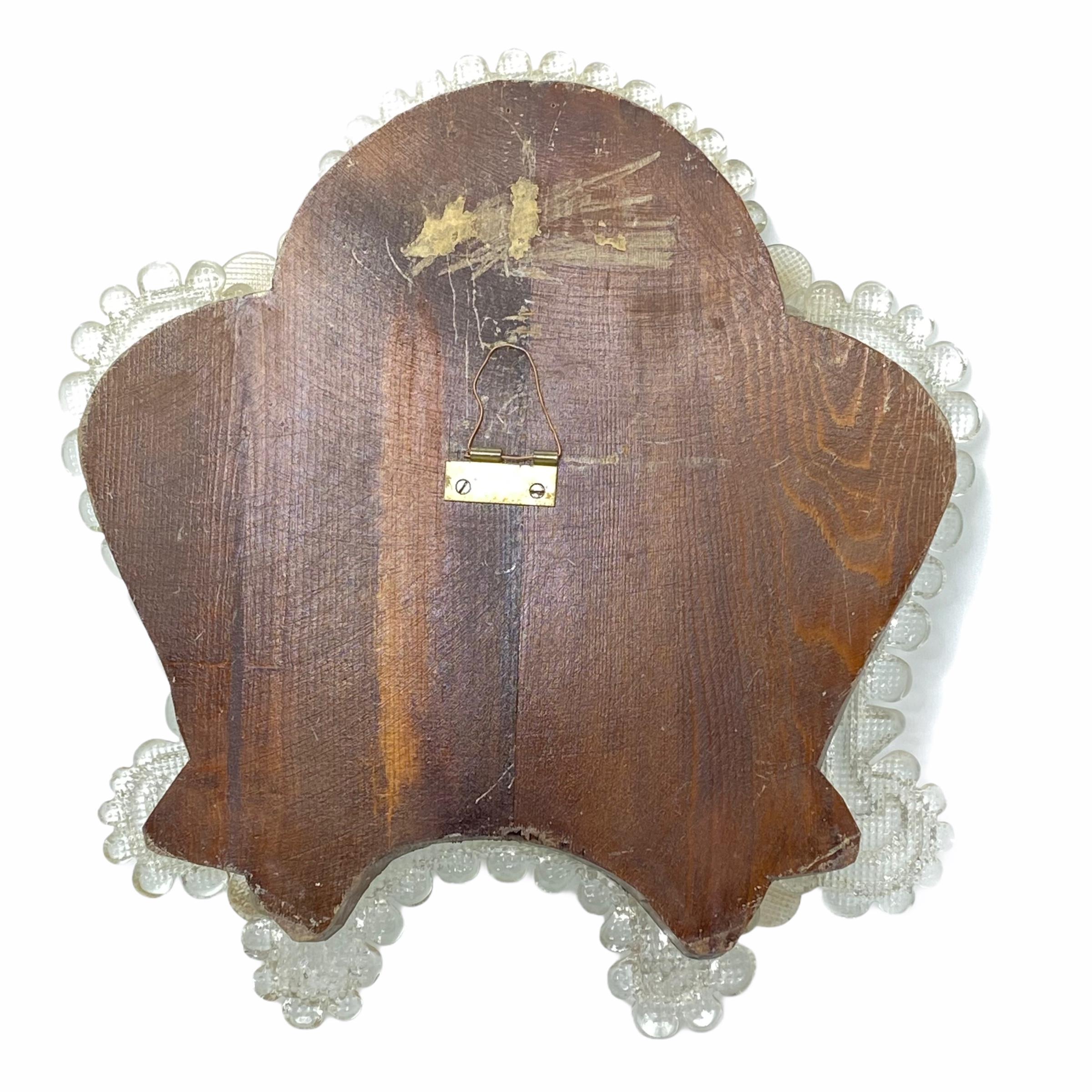 Murano Glass Vanity Wall Mirror gold flake Flowers, circa 1960s, Italy, Venice In Good Condition In Nuernberg, DE