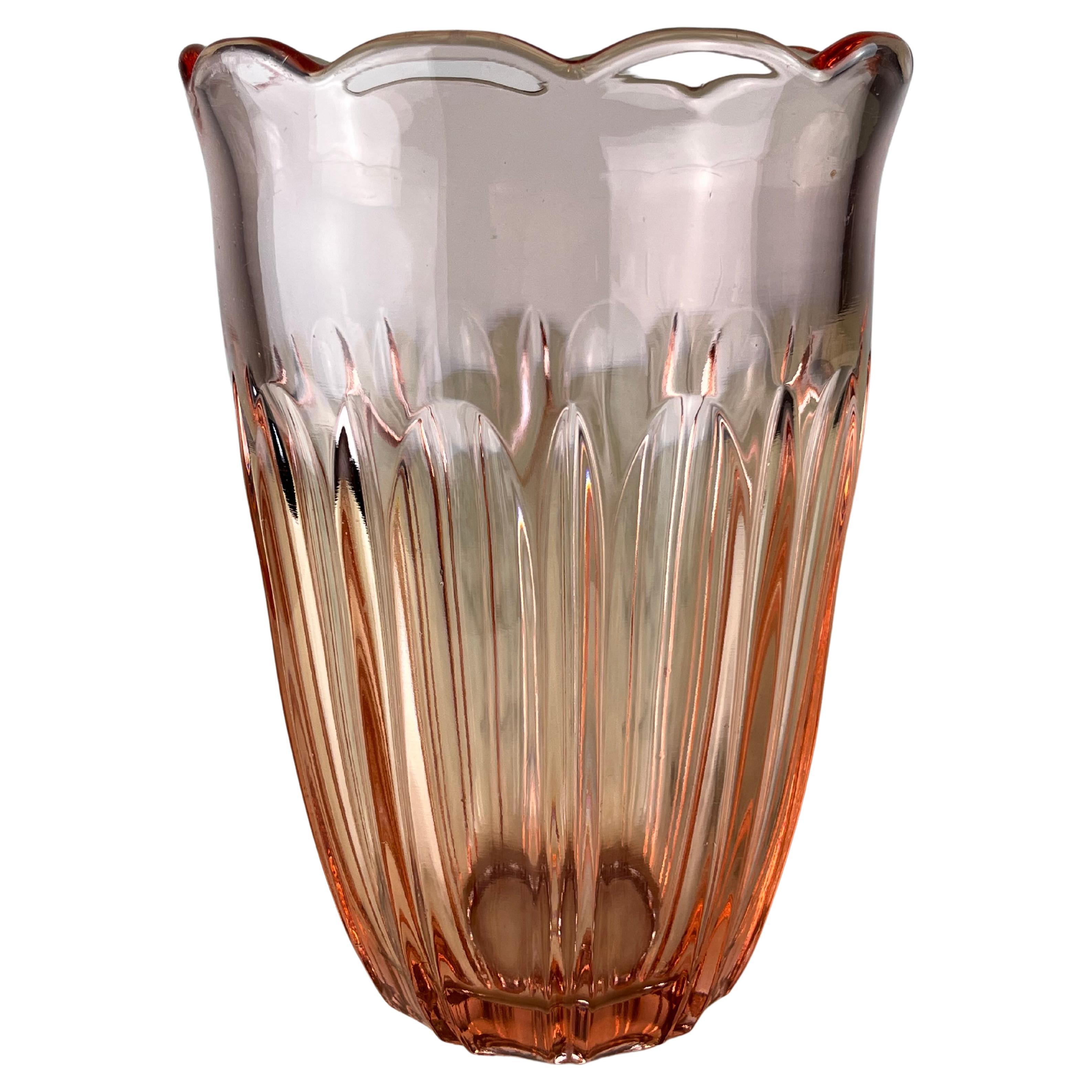 Mid-Century Murano Glass Vase 1940s For Sale