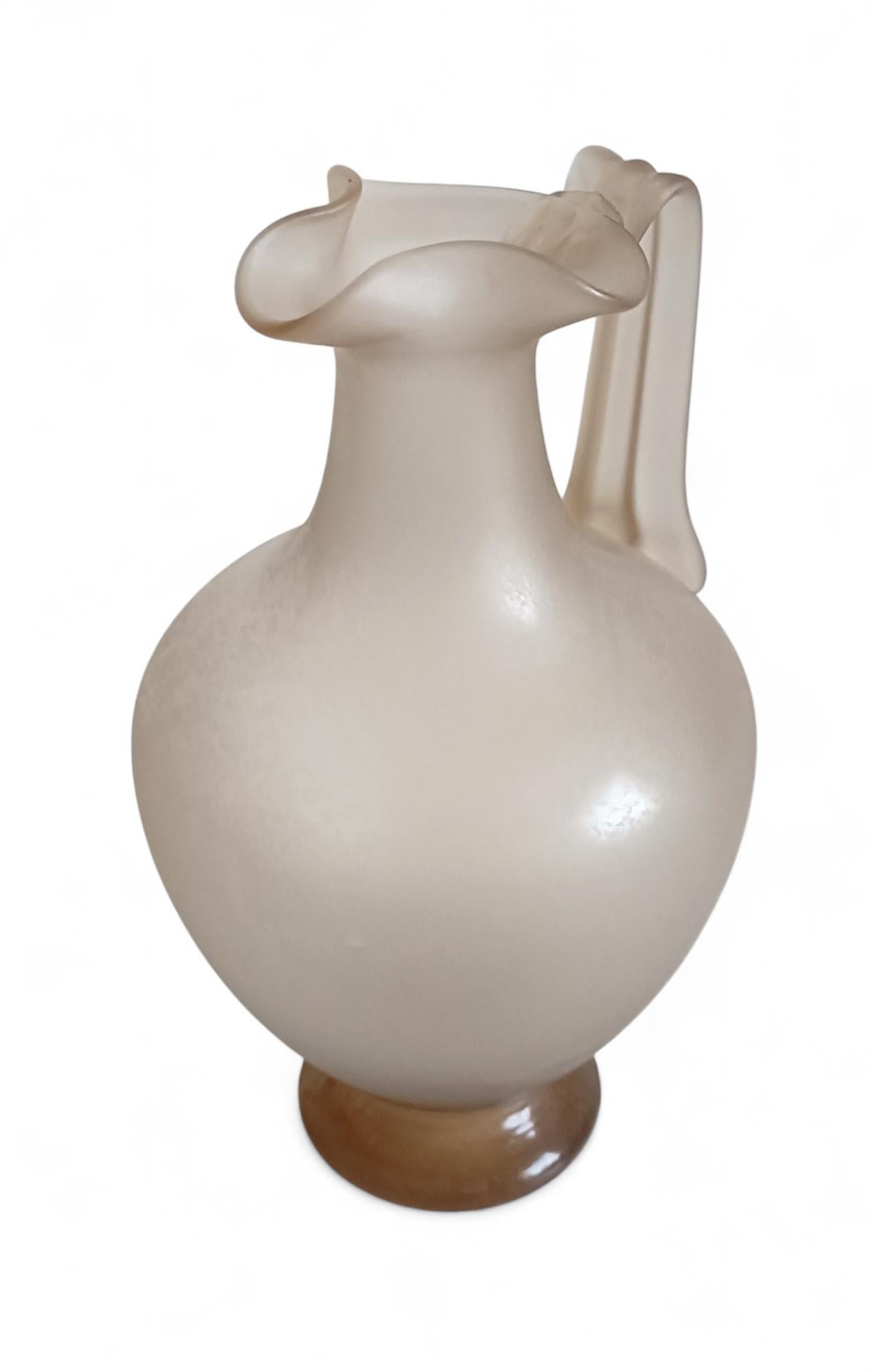 Vase en verre de Murano, style romain antique - finition nacrée gravée à l'acide, Italie, années 1930 en vente 10