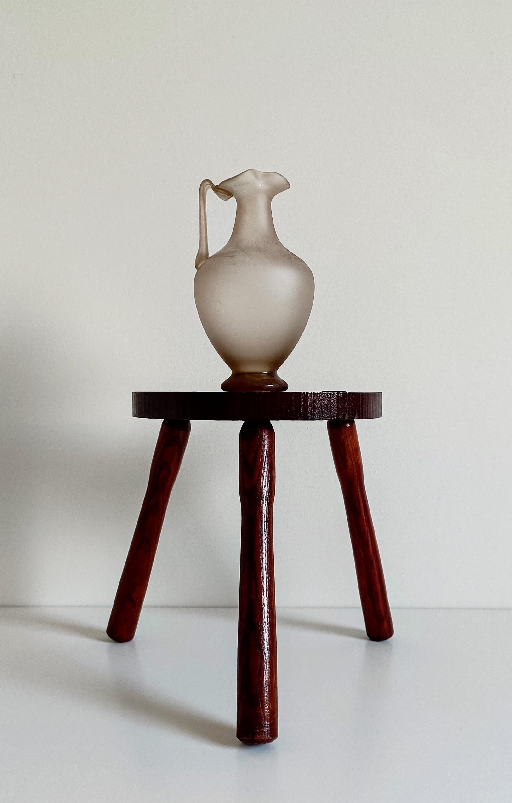 Verre Vase en verre de Murano, style romain antique - finition nacrée gravée à l'acide, Italie, années 1930 en vente