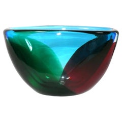 Murano Glass Vase Attributed to Fulvio Bianconi for Venini Mid Century Modern
