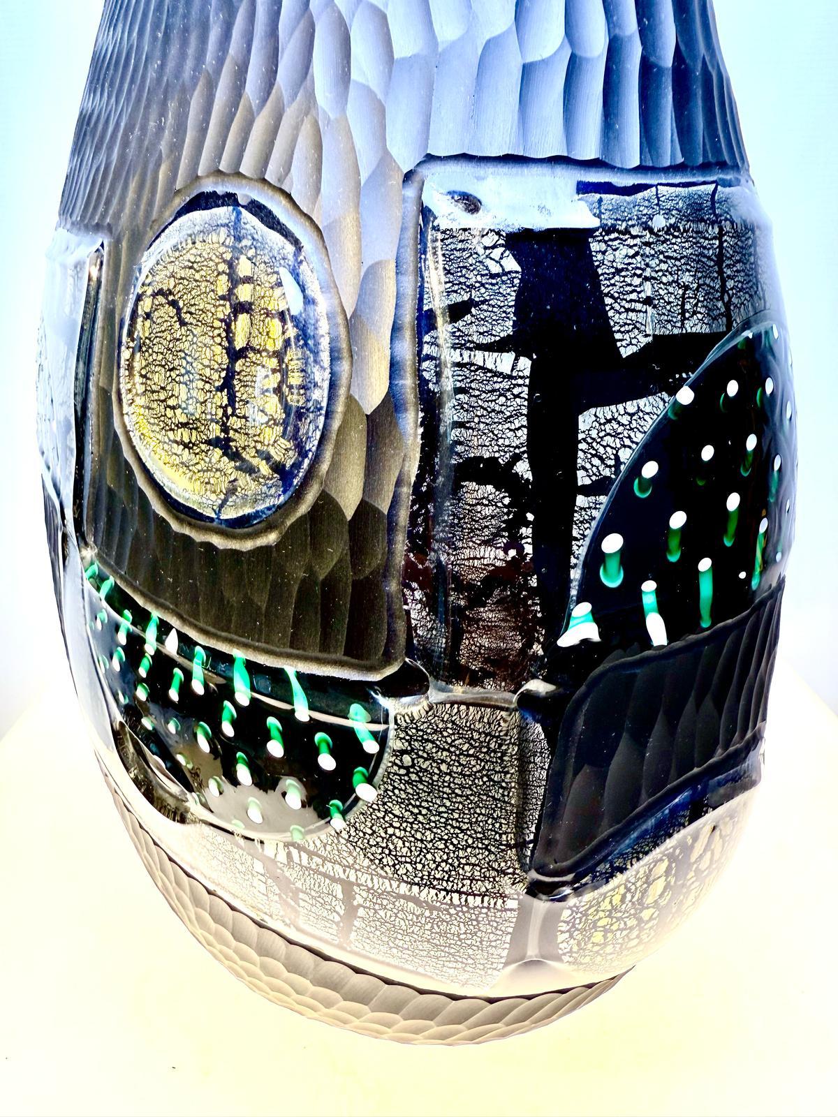Vaso in vetro di Murano di Afro Celotto, Italia 2011 In condizioni ottime in vendita a Oud Beijerland, NL
