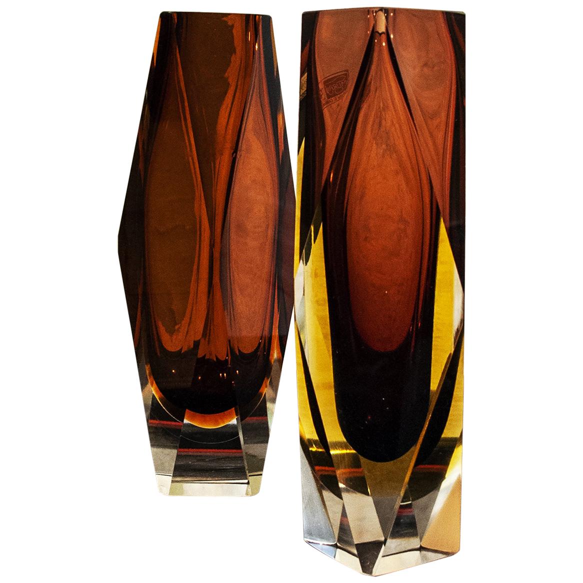 Murano Glass Vase by Alessandro Mandruzzato for G. Campanella, Italy, 1970s For Sale