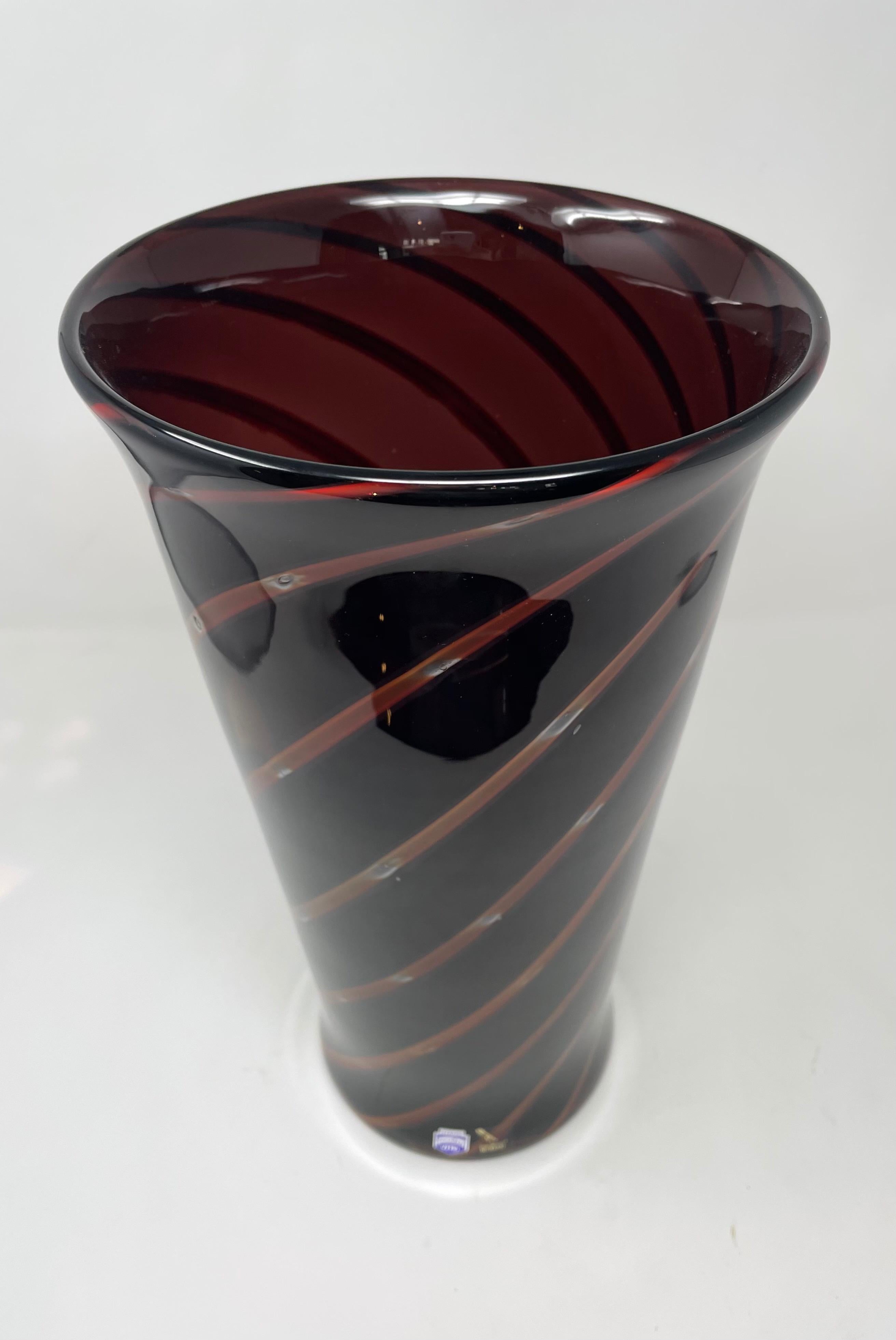 Mid-Century Modern Murano Glass Vase by Antonio da Ros for Cenedese, Italy, 1980s For Sale