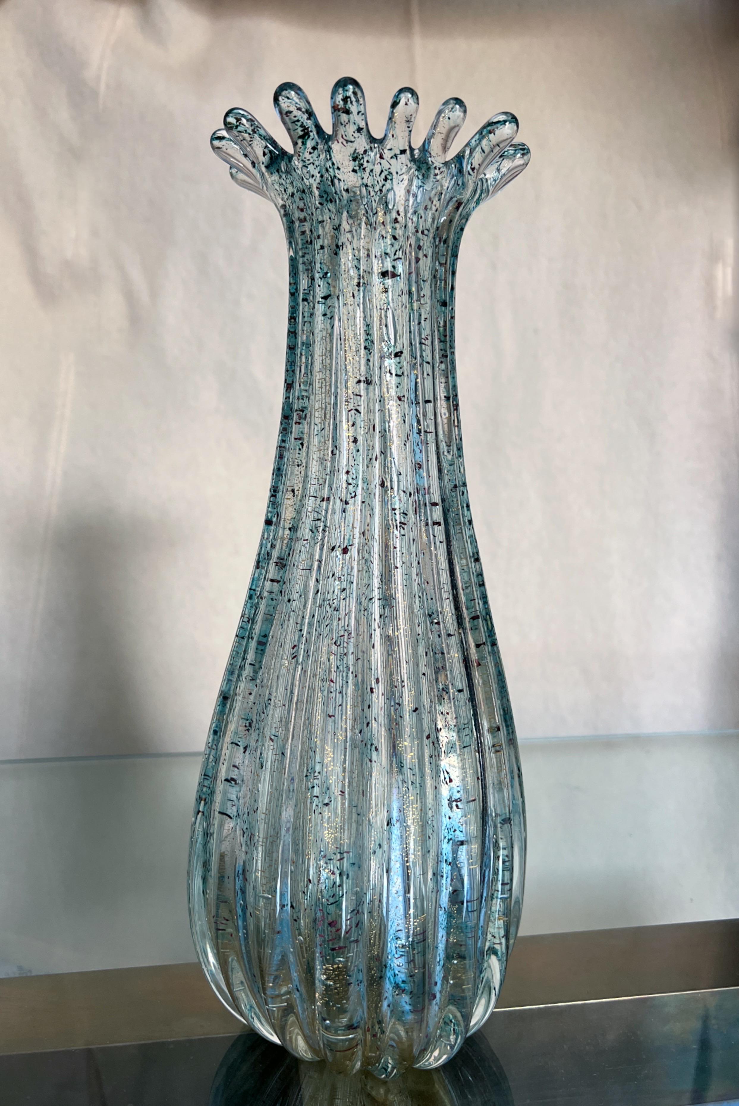 Vetro di Murano Vaso in vetro di Murano di Archimede Seguso, anni '70 in vendita