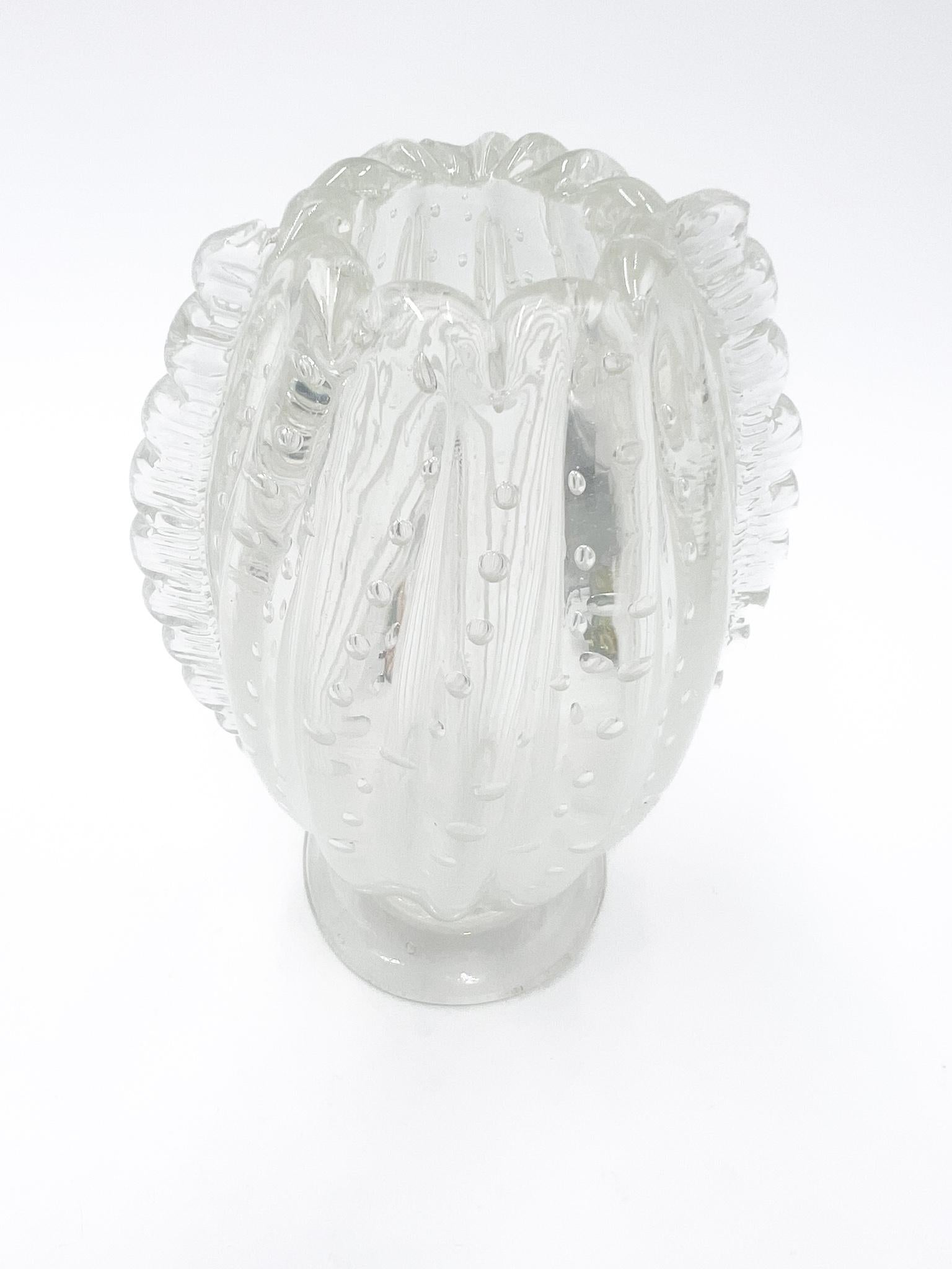 Italian Murano Glass Vase by Barovier from the 1960s
