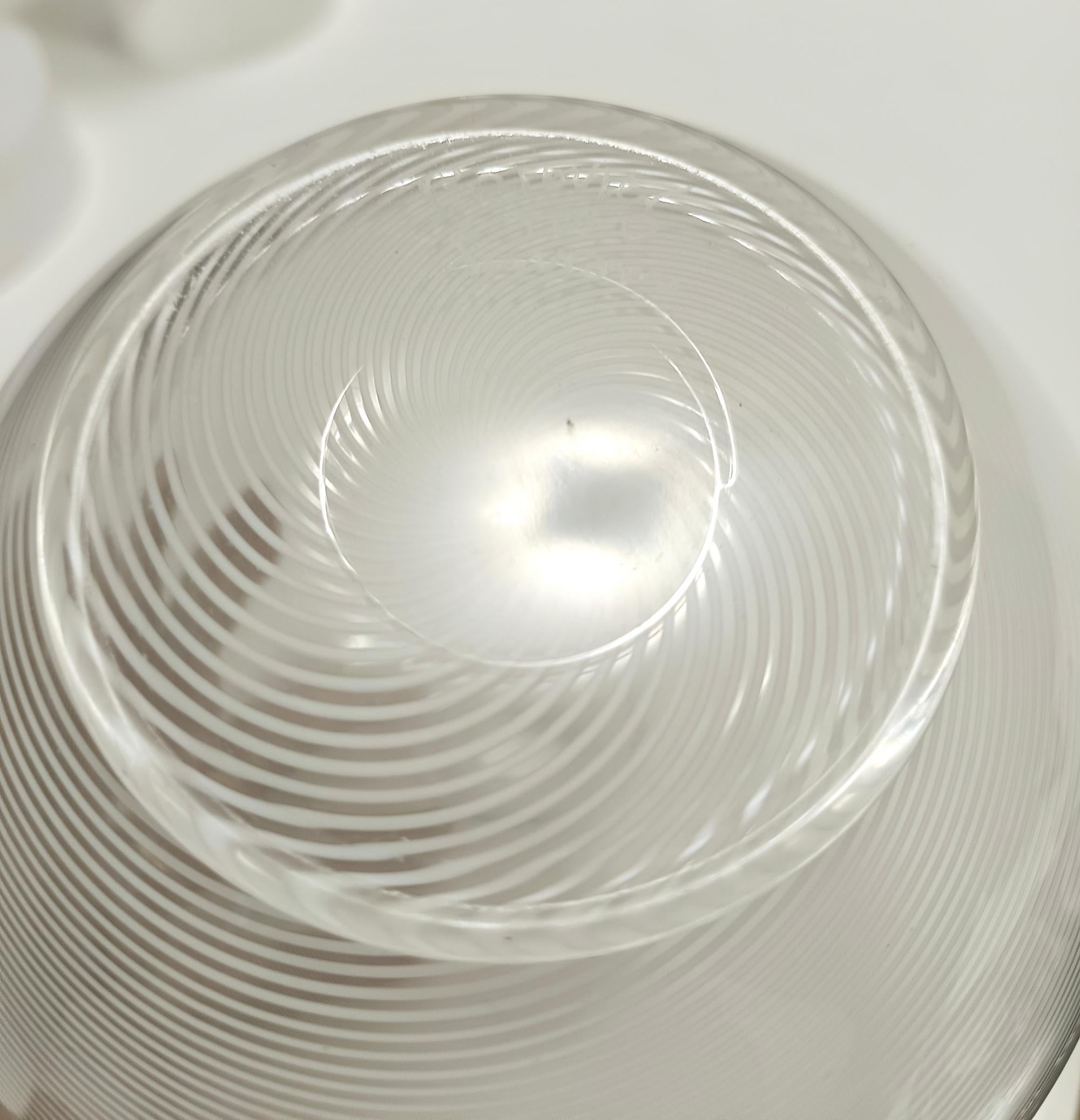 Vaso in vetro di Murano di Ercole Barovier per Barovier&Toso con canne bianche, Italia in vendita 2