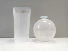 Murano Glass Vase by Ercole Barovier for Barovier & Toso with White Canes, Italy