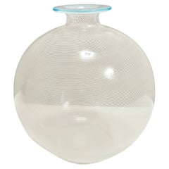 Murano Glass Vase by Ercole Barovier for Barovier & Toso with White Canes, Italy