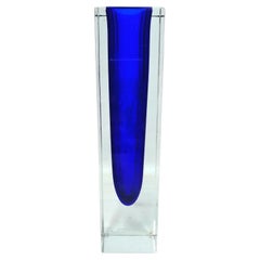 Murano Glass Vase by Flavio Poli in Cobalt Blue Color, 1960s