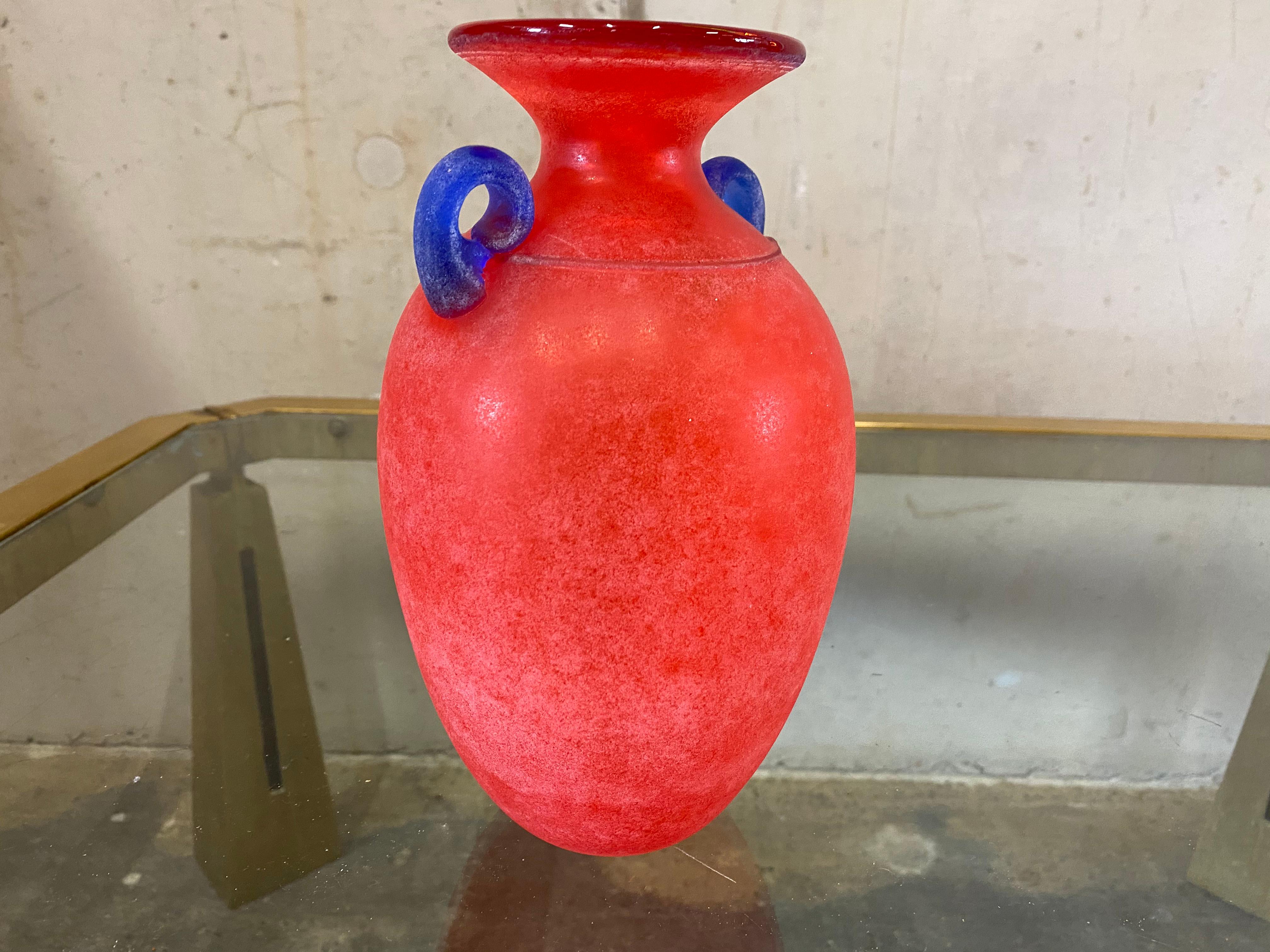Post-Modern Murano Glass Vase by Franco Moretti, Italy, 1980s
