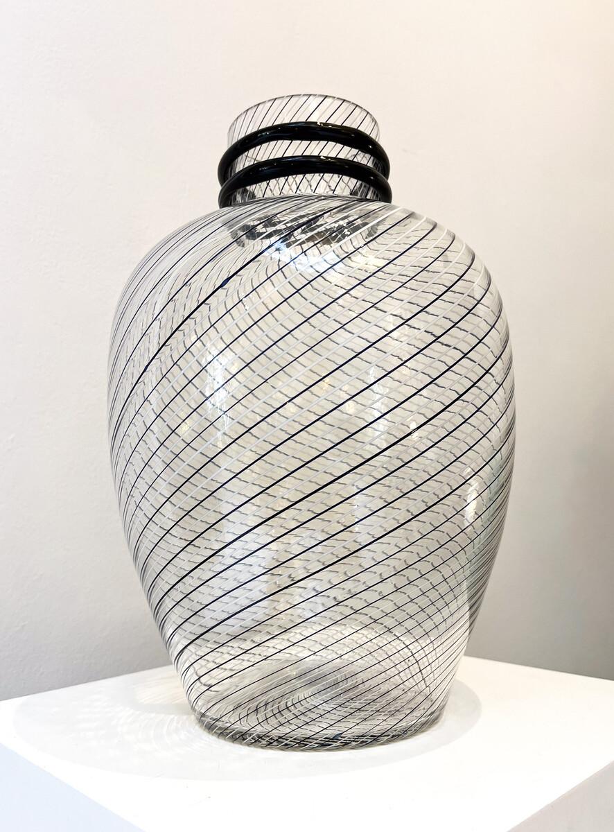 Mid-Century Modern Vase en verre de Murano par Fratelli Toso, années 1980 en vente