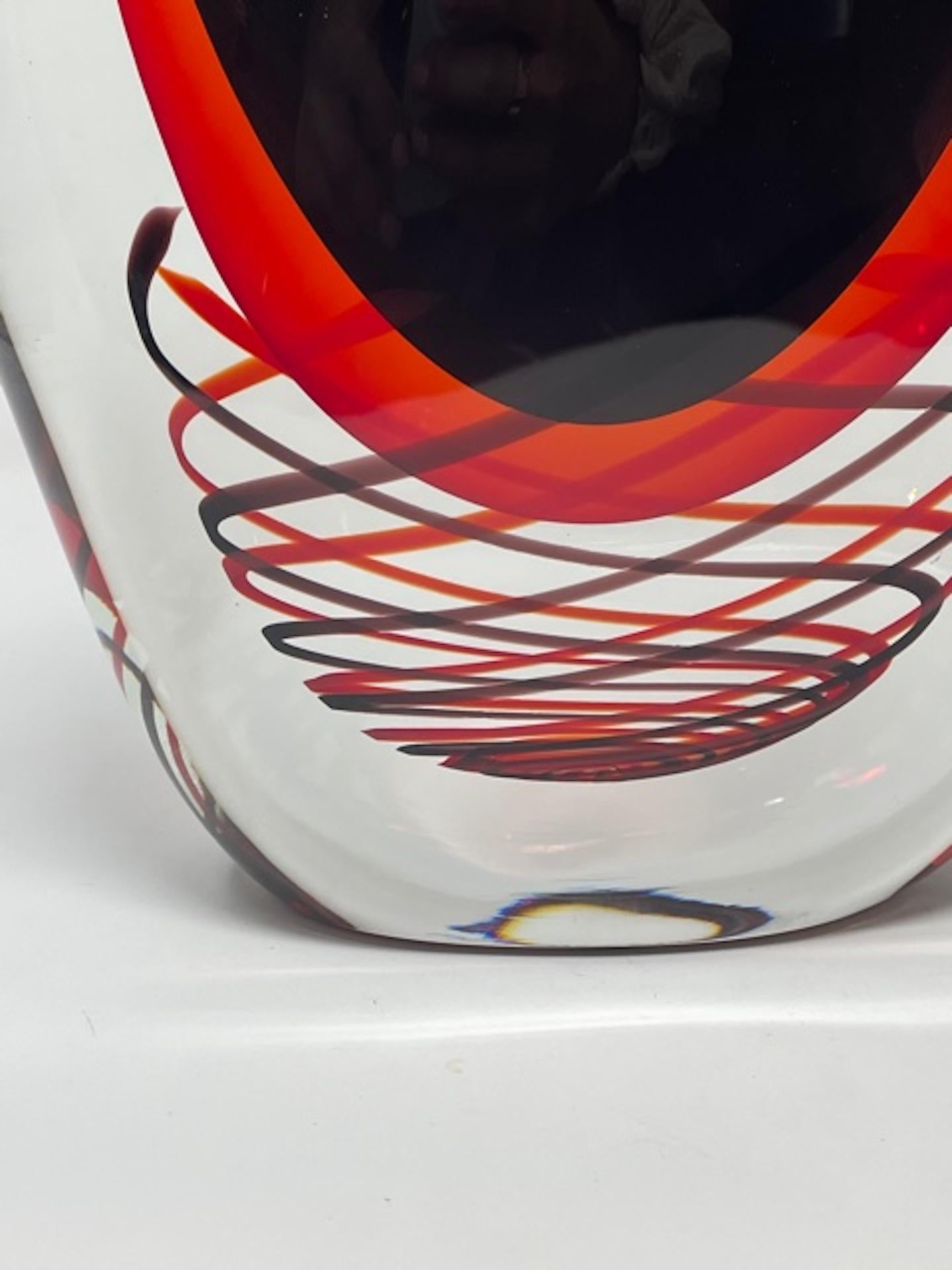 Murano glass vase by Luigi Onesto, 1980s.