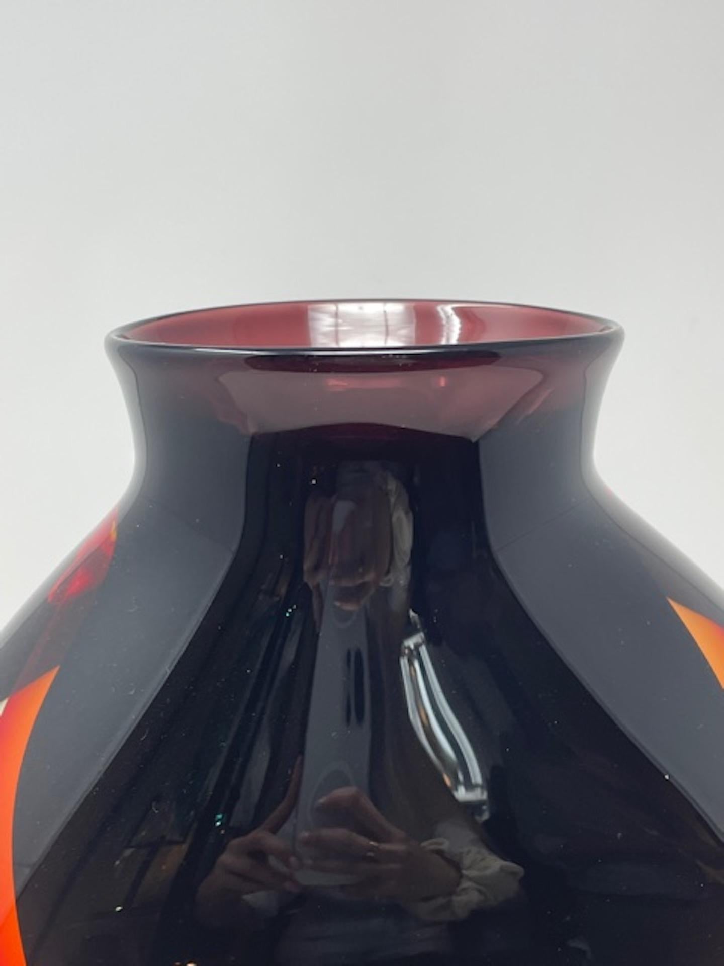 Italian Murano Glass Vase by Luigi Onesto, 1980s
