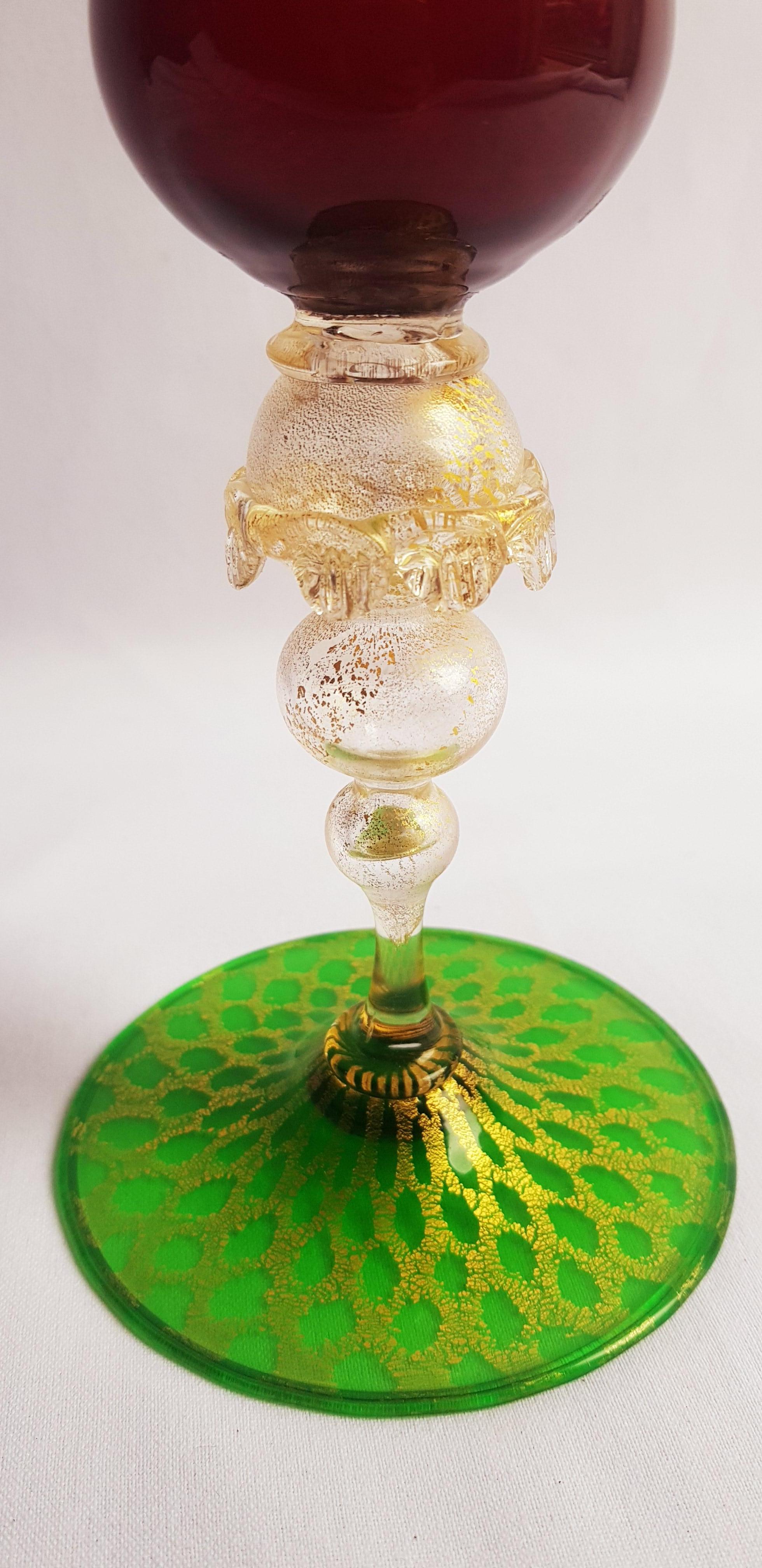 Art Nouveau Murano Glass Vase by Napoleone Martinuzzi For Sale