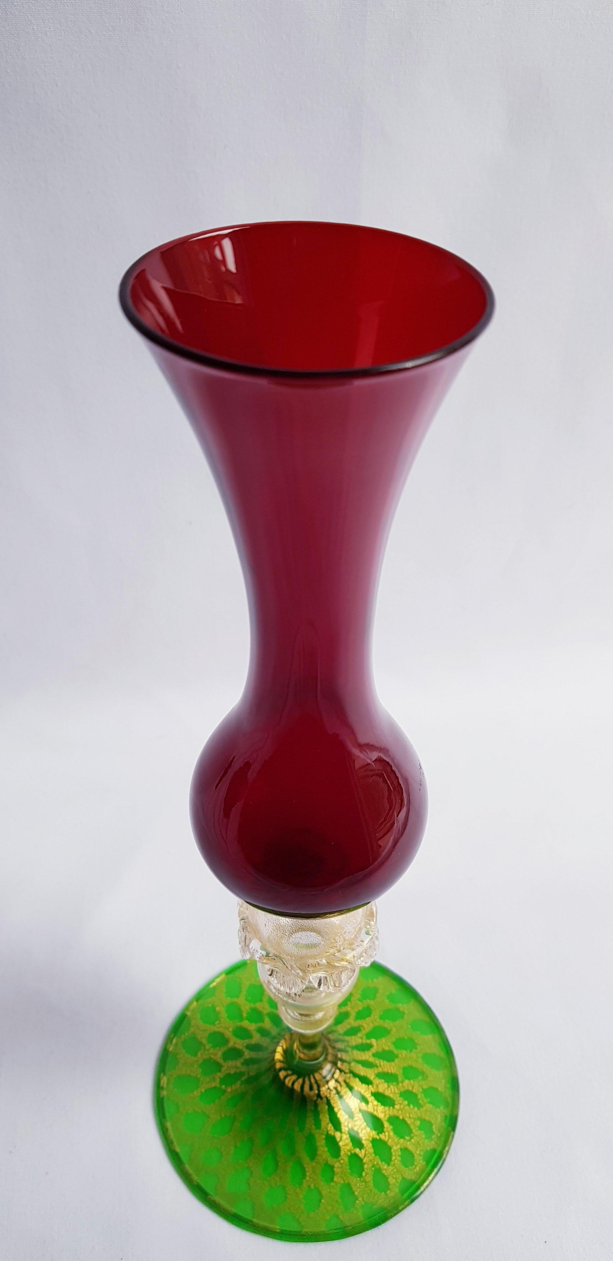 Italian Murano Glass Vase by Napoleone Martinuzzi For Sale
