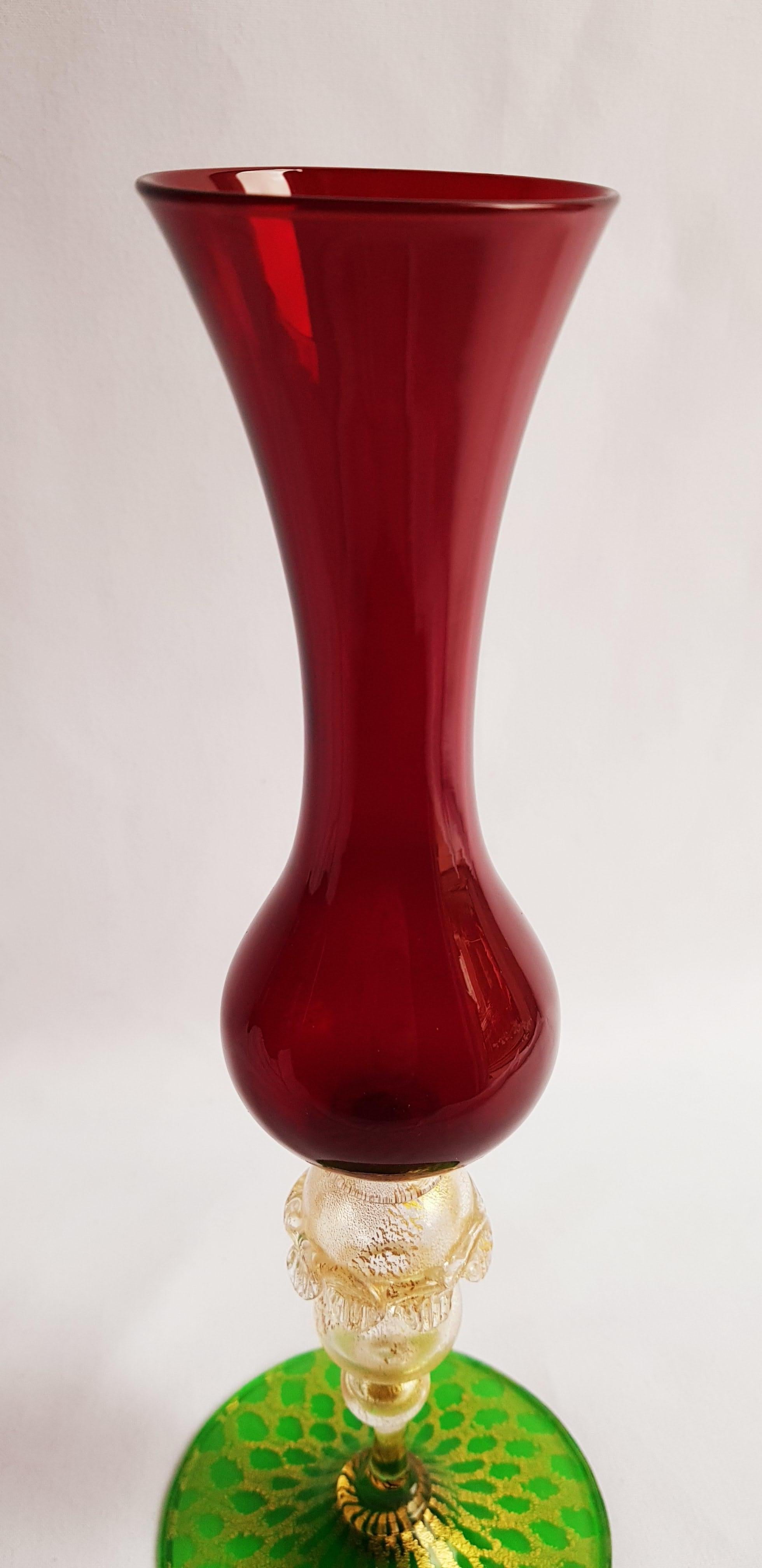 Hand-Crafted Murano Glass Vase by Napoleone Martinuzzi For Sale