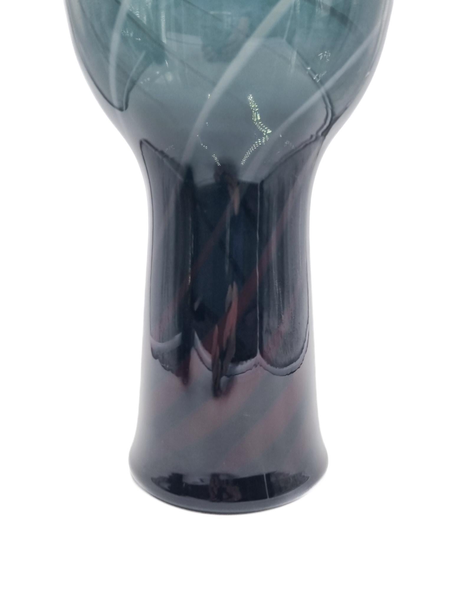 Mid-Century Modern Murano Glass Vase by Ove Thorsen and Brigitta Karlsson for Venini 1970s For Sale