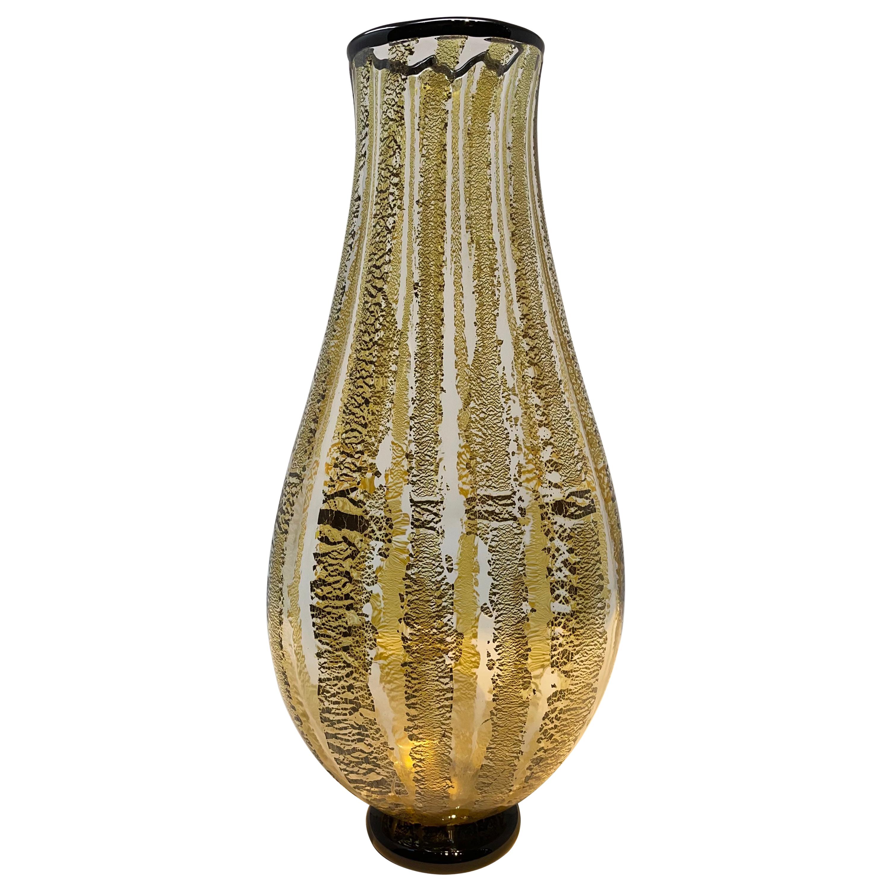 Vase en verre de Murano de Seguso Viro, années 1990