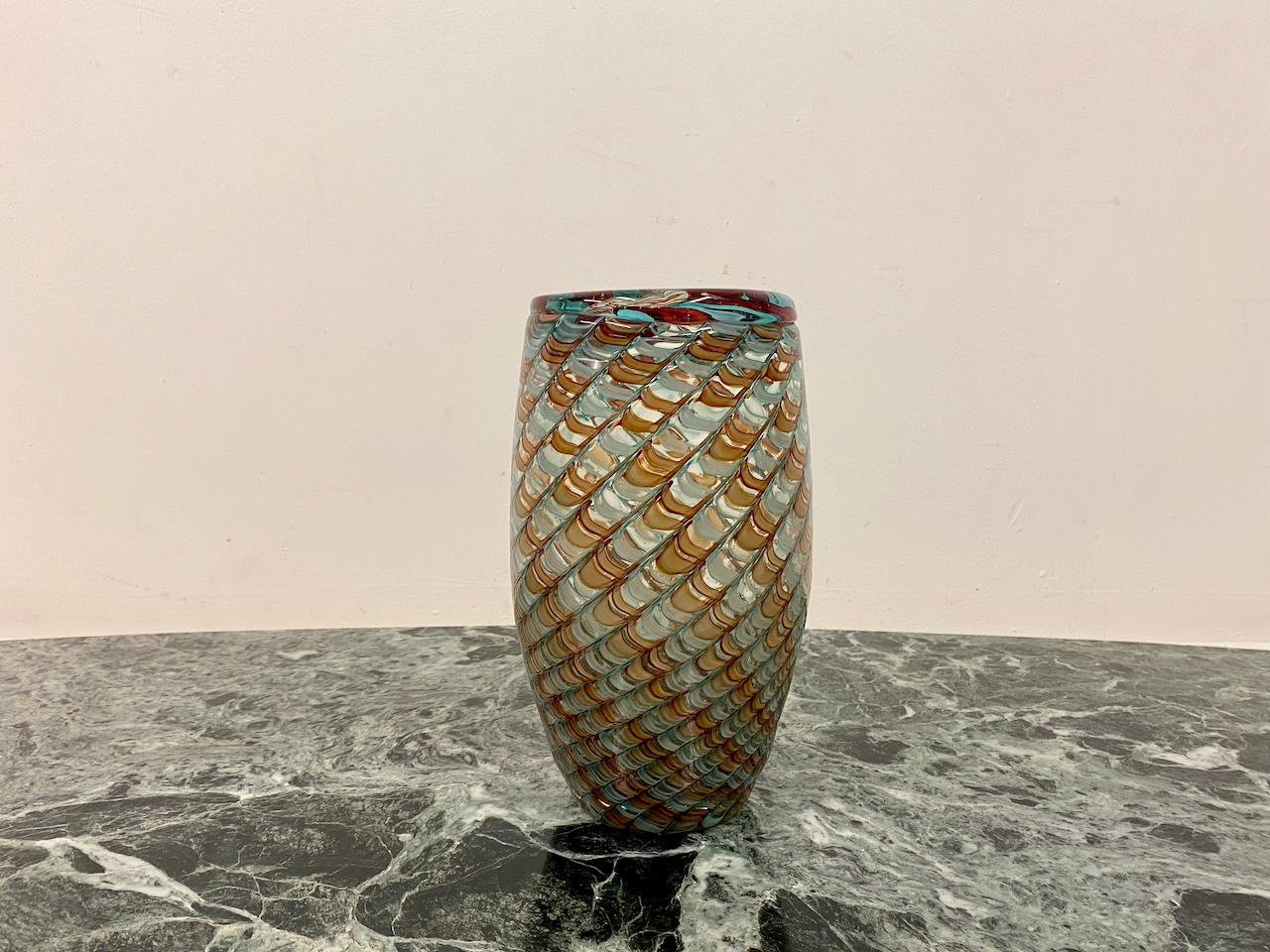 Mid-Century Modern Murano Glass Vase by Stefano Toso