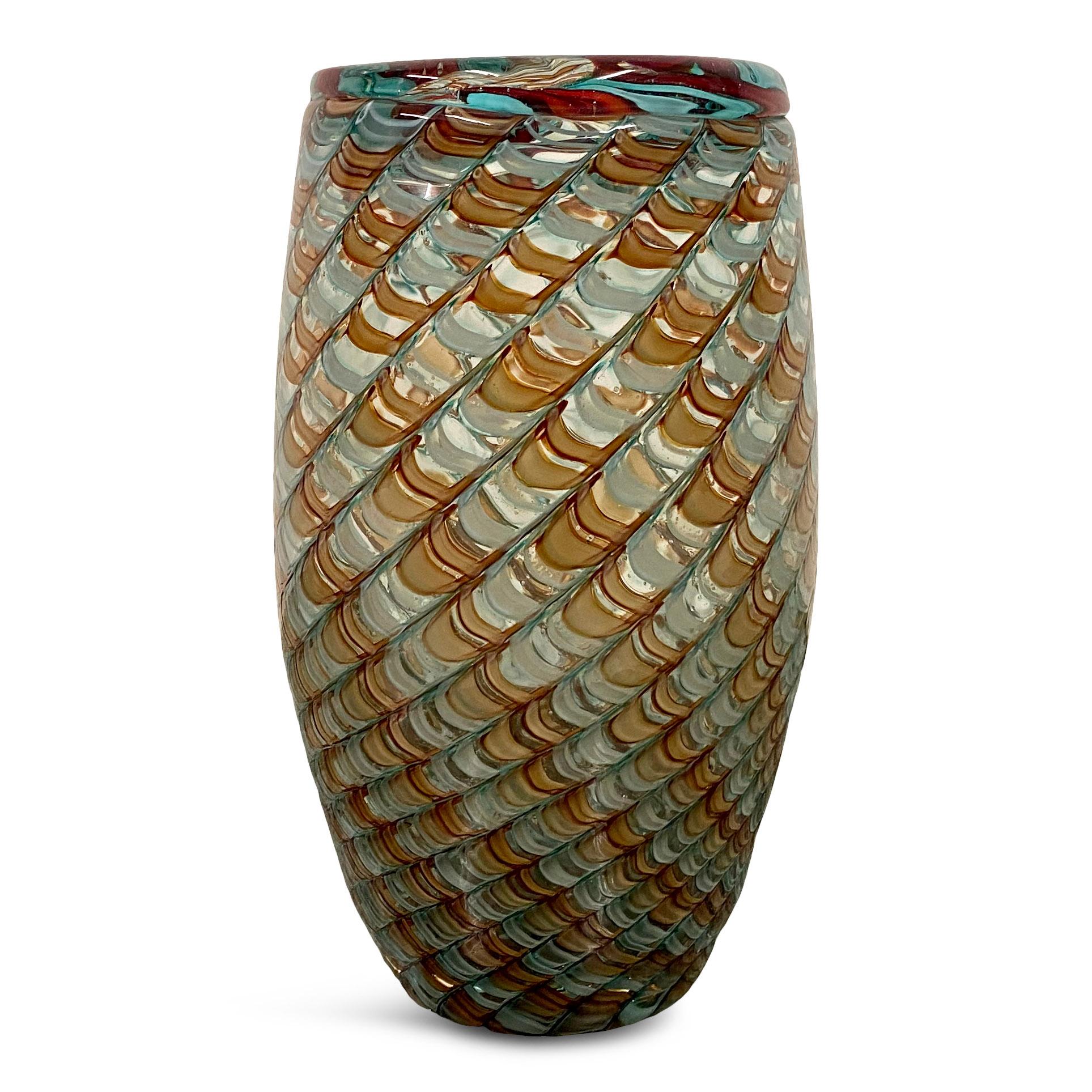 Italian Murano Glass Vase by Stefano Toso For Sale