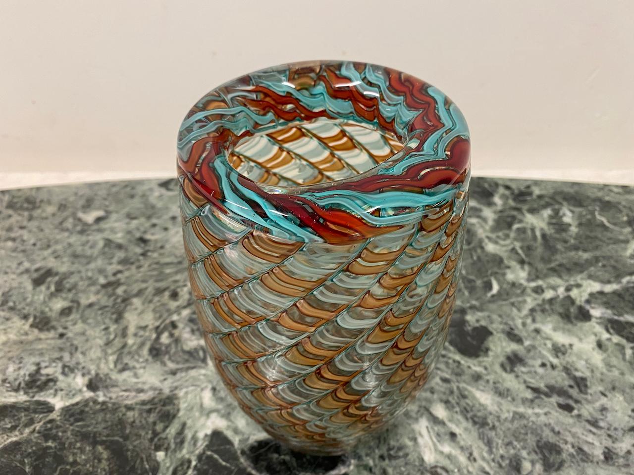 Murano Glass Vase by Stefano Toso For Sale 1