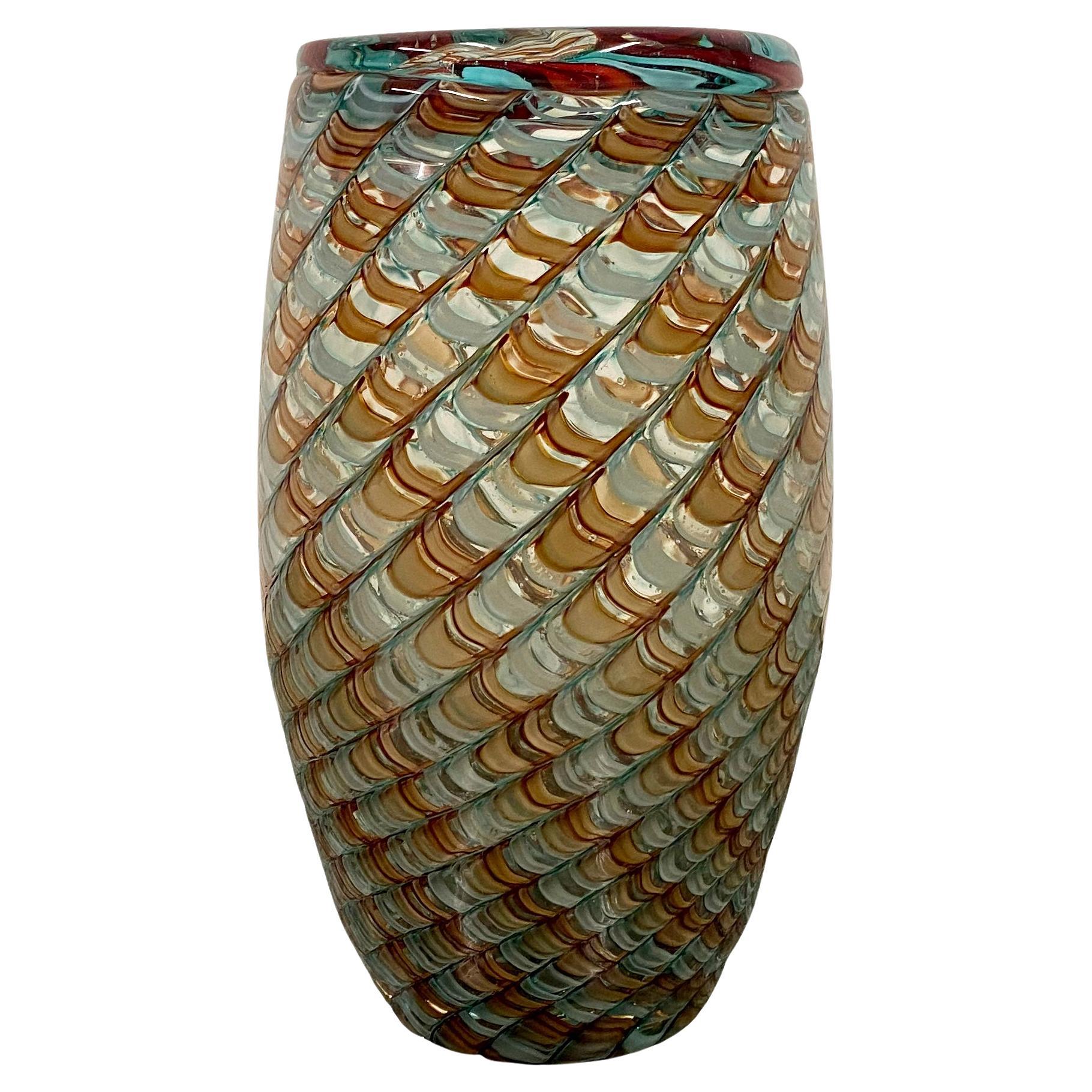 Murano Glass Vase by Stefano Toso For Sale