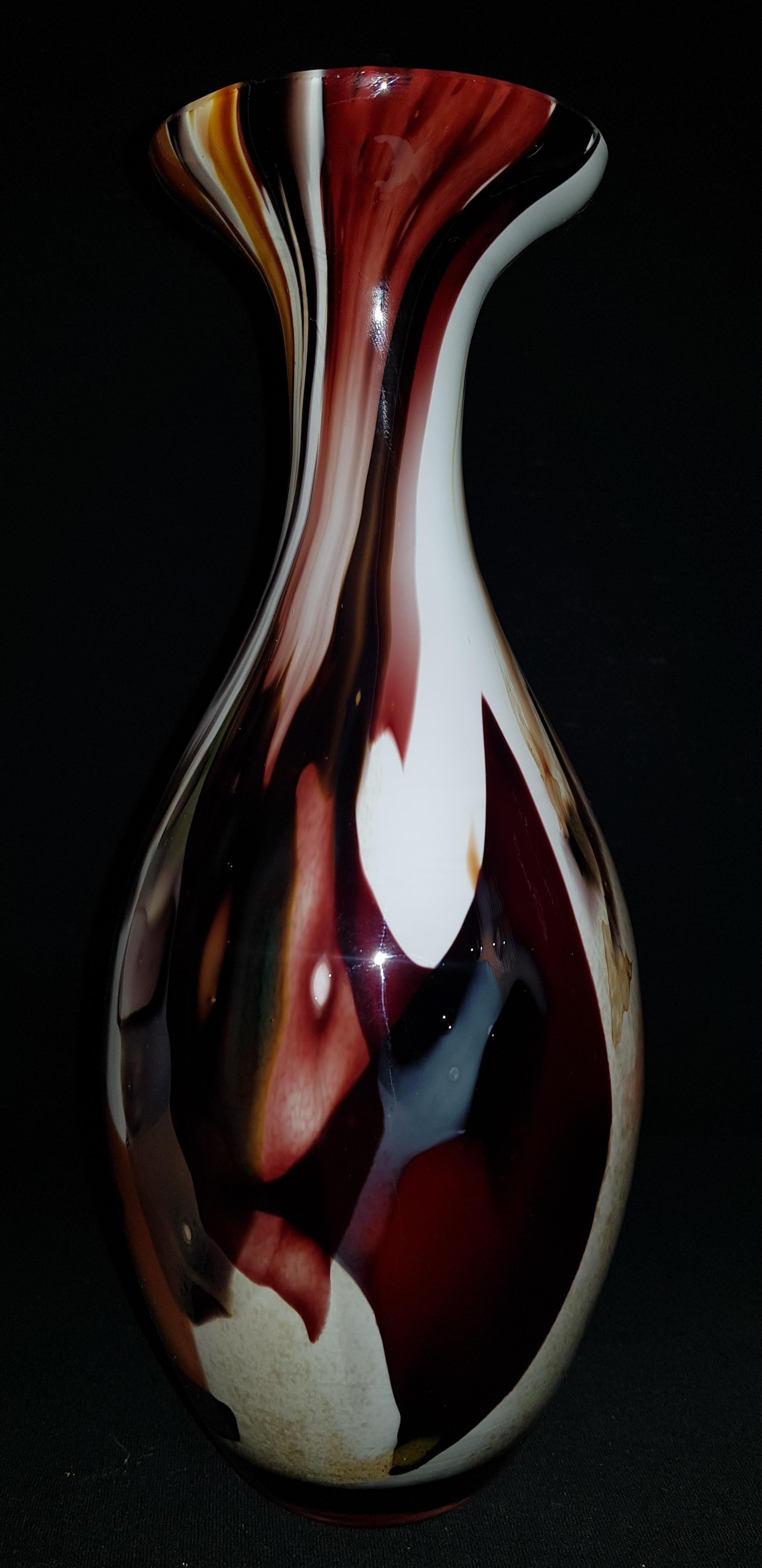 Italian Murano Glass Vase, Carlo Moretti For Sale