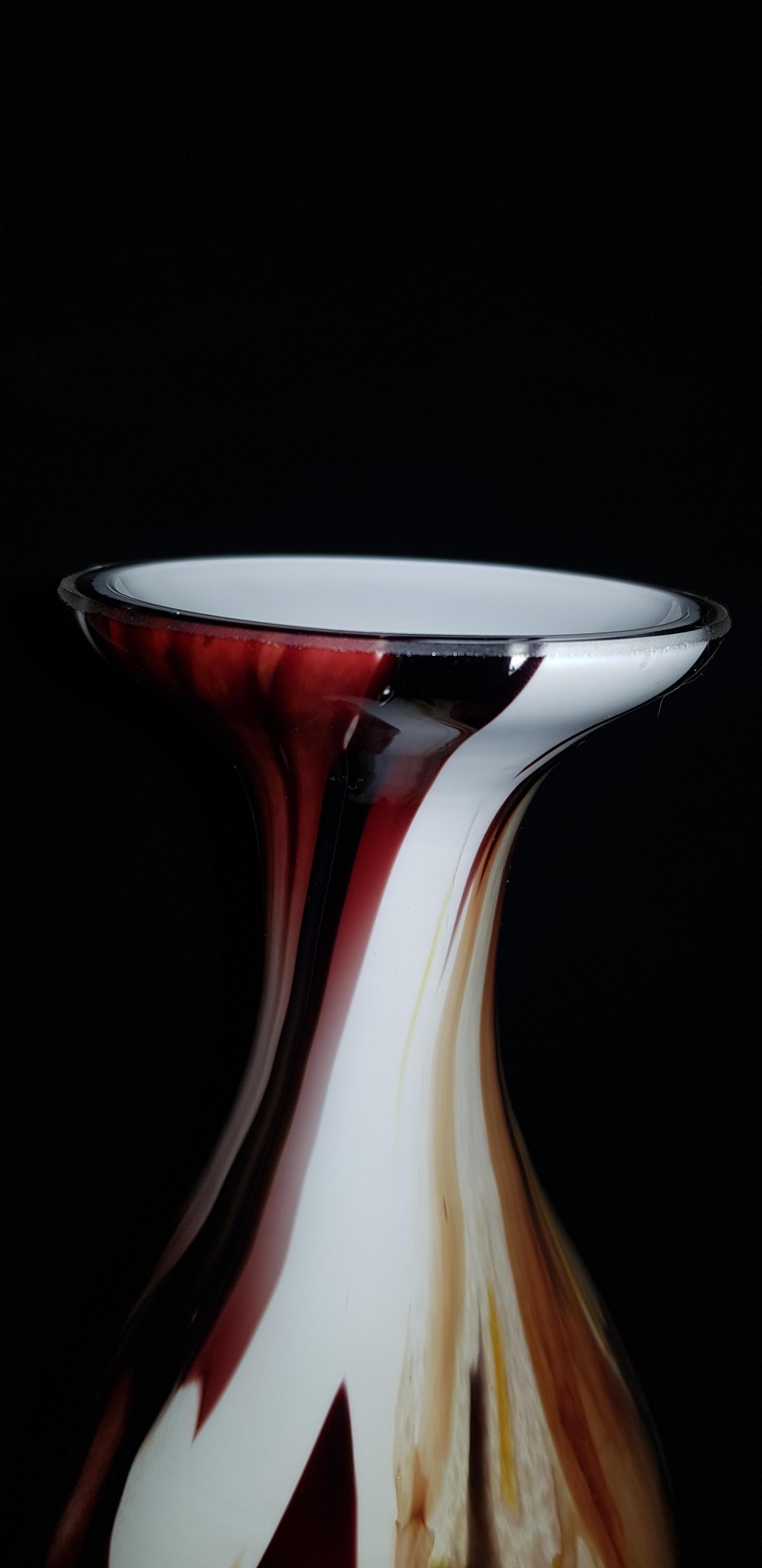 Late 20th Century Murano Glass Vase, Carlo Moretti For Sale