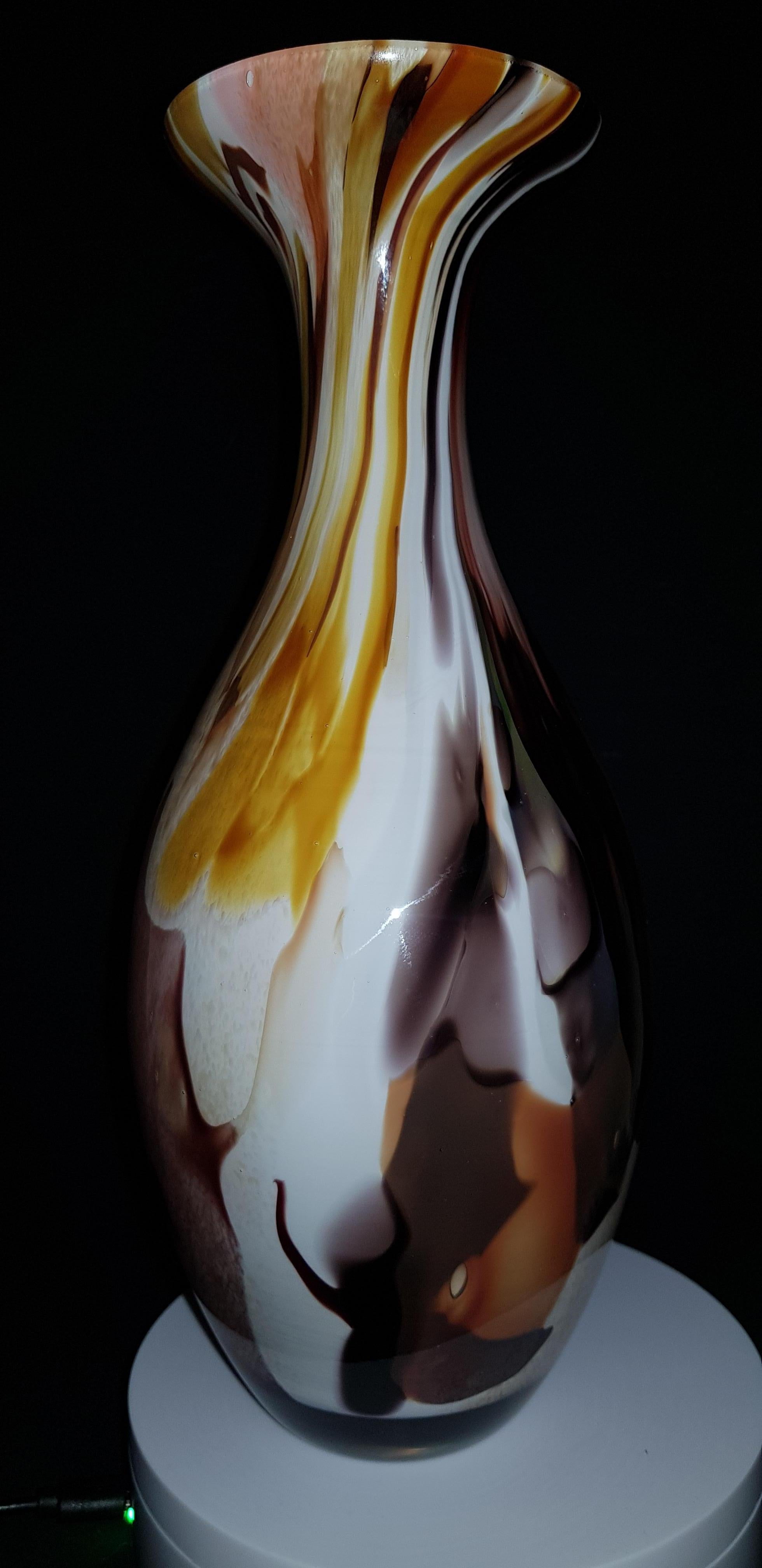 Art Nouveau Murano Glass Vase, Carlo Moretti For Sale