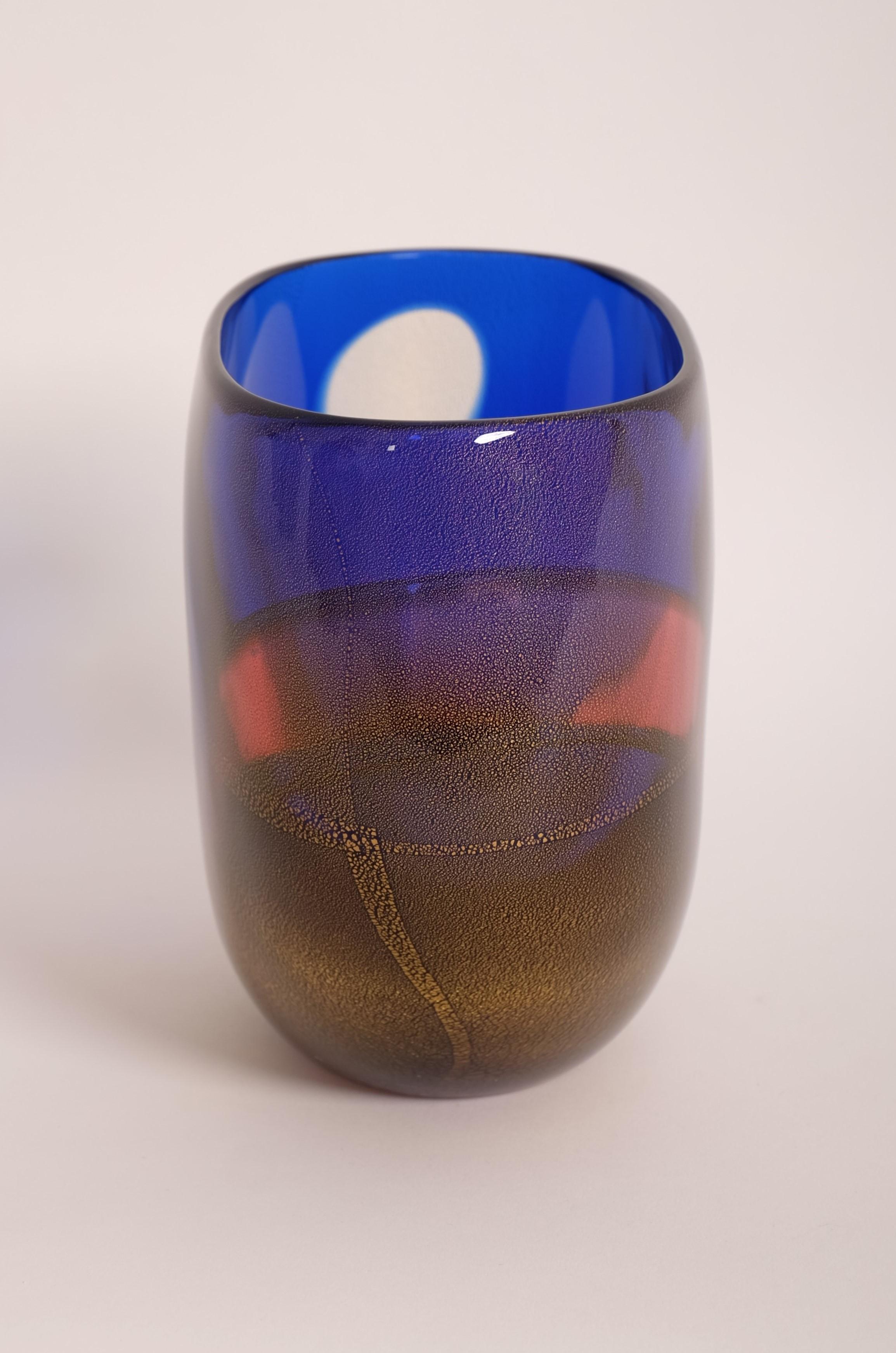 Late 20th Century Murano Glass Vase 'Carnevale' by Archimede Seguso, Italy 1980s For Sale