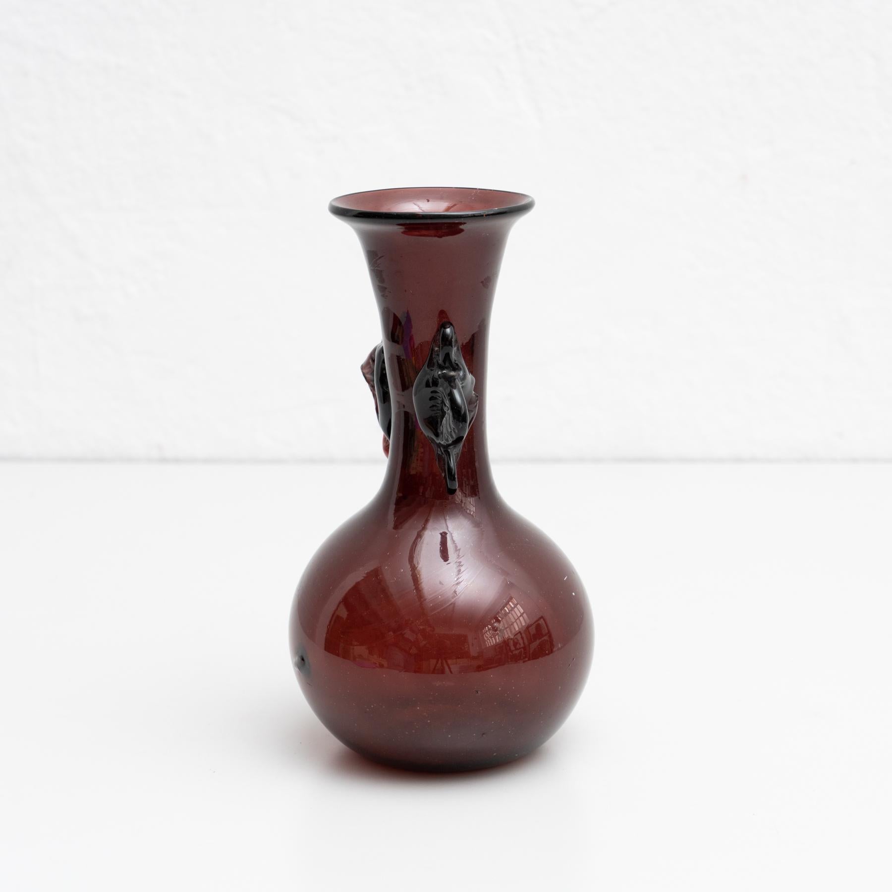 Spanish Circa 1970 Murano Glass Vase: Classic Italian Craftsmanship & Timeless Elegance For Sale