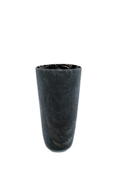Murano Glass Vase, Dark Textured Finish, by Vintage Murano Gallery in 1980s