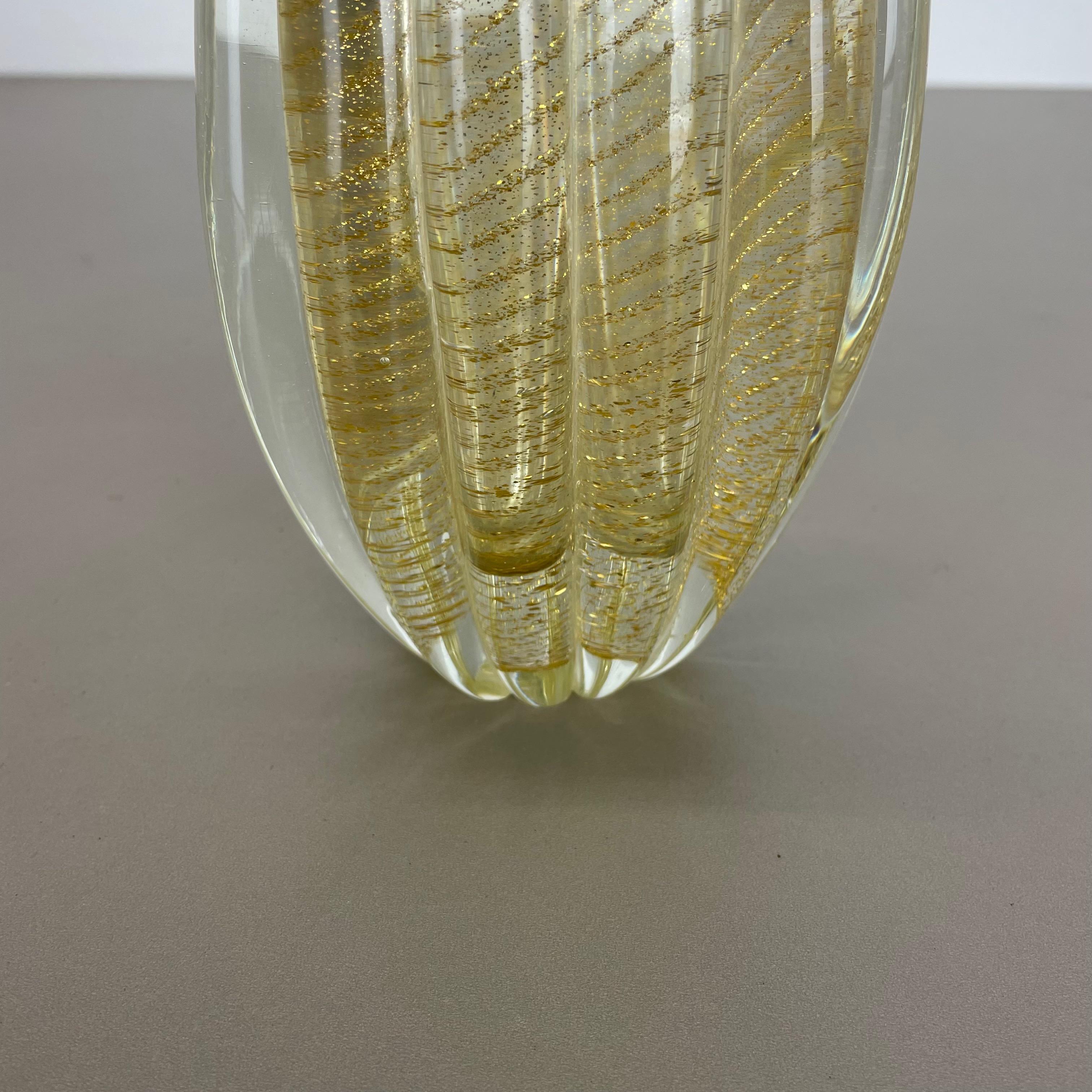 Murano Glass Vase Element Cordonato d'oro by Barovier and Toso, Italy, 1970s In Good Condition For Sale In Kirchlengern, DE