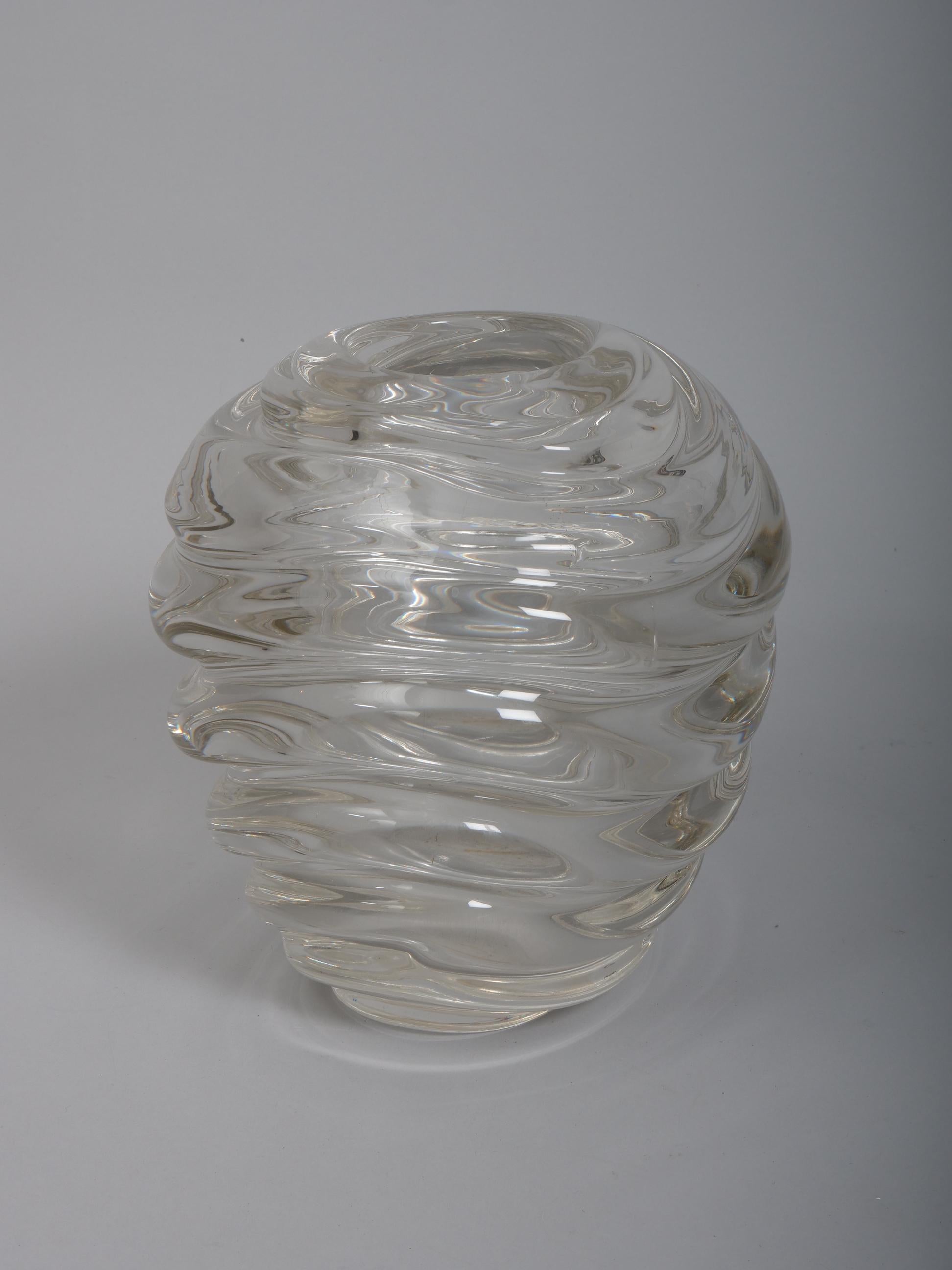 Impressive and very heavy Murano, thick glass vase. 


