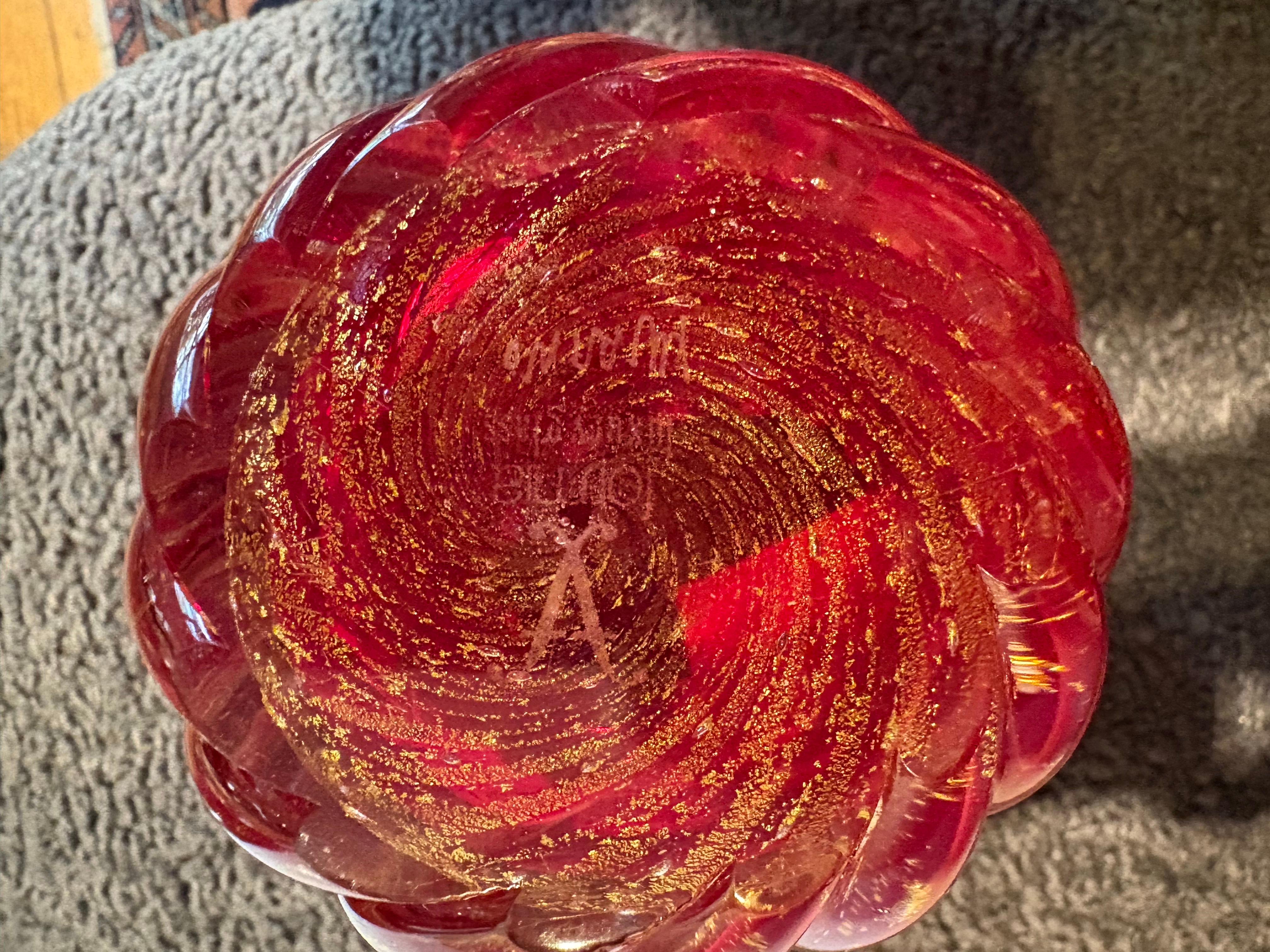 Hollywood Regency Murano Glass Vase For Sale