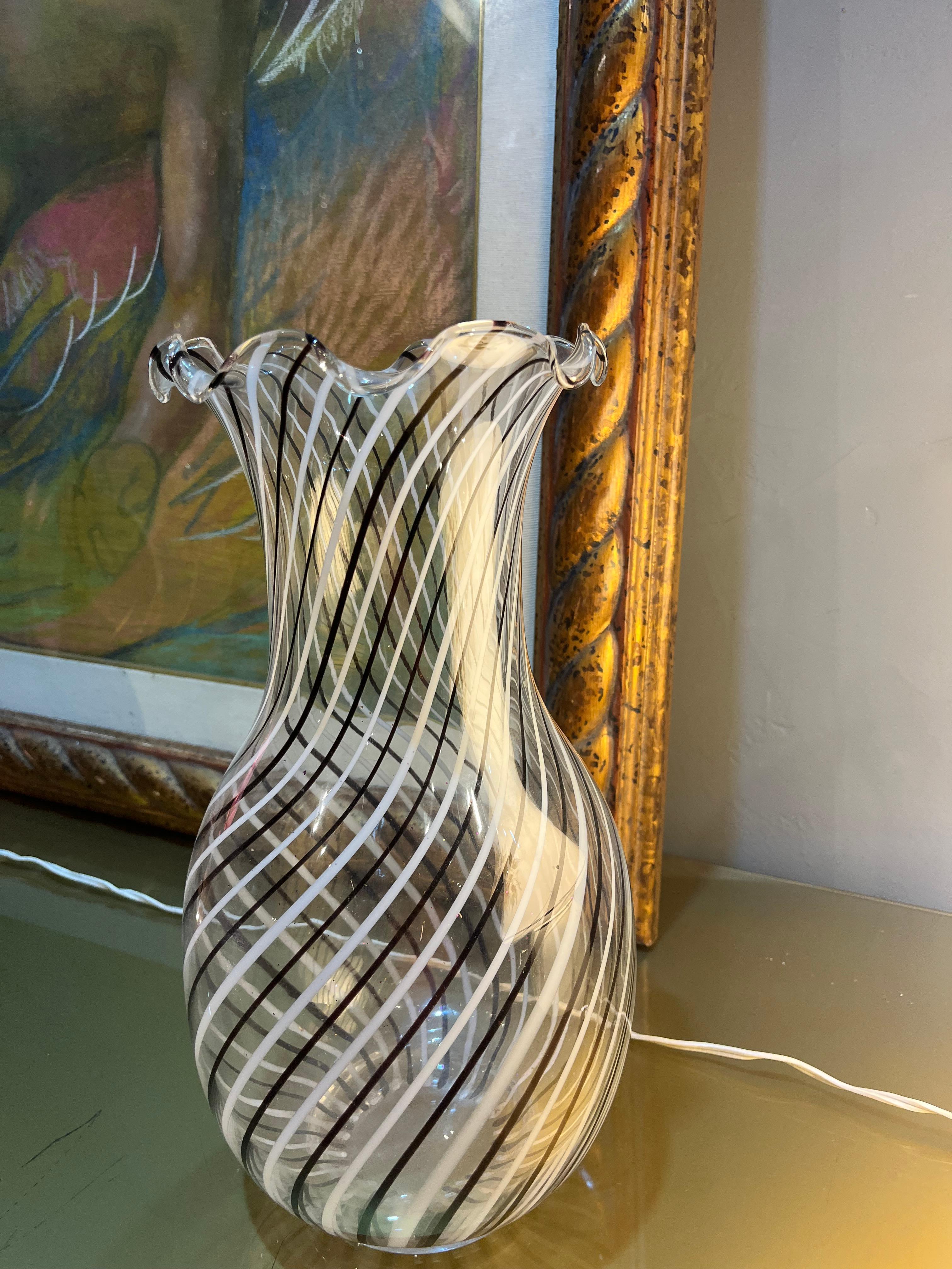 Late 20th Century Murano glass vase from the 70s by Dino Mertens in vendita