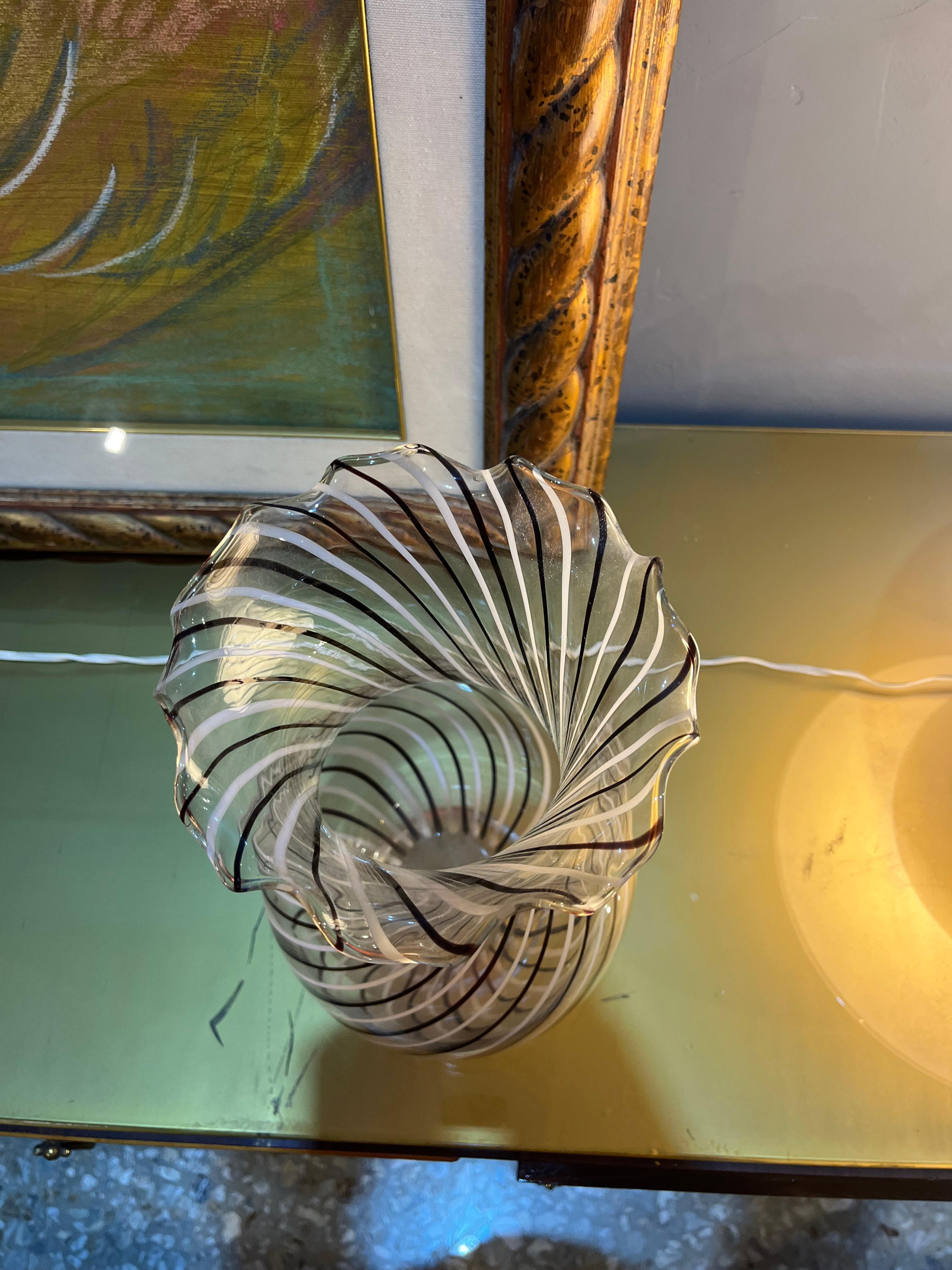 Vetro di Murano Murano glass vase from the 70s by Dino Mertens in vendita