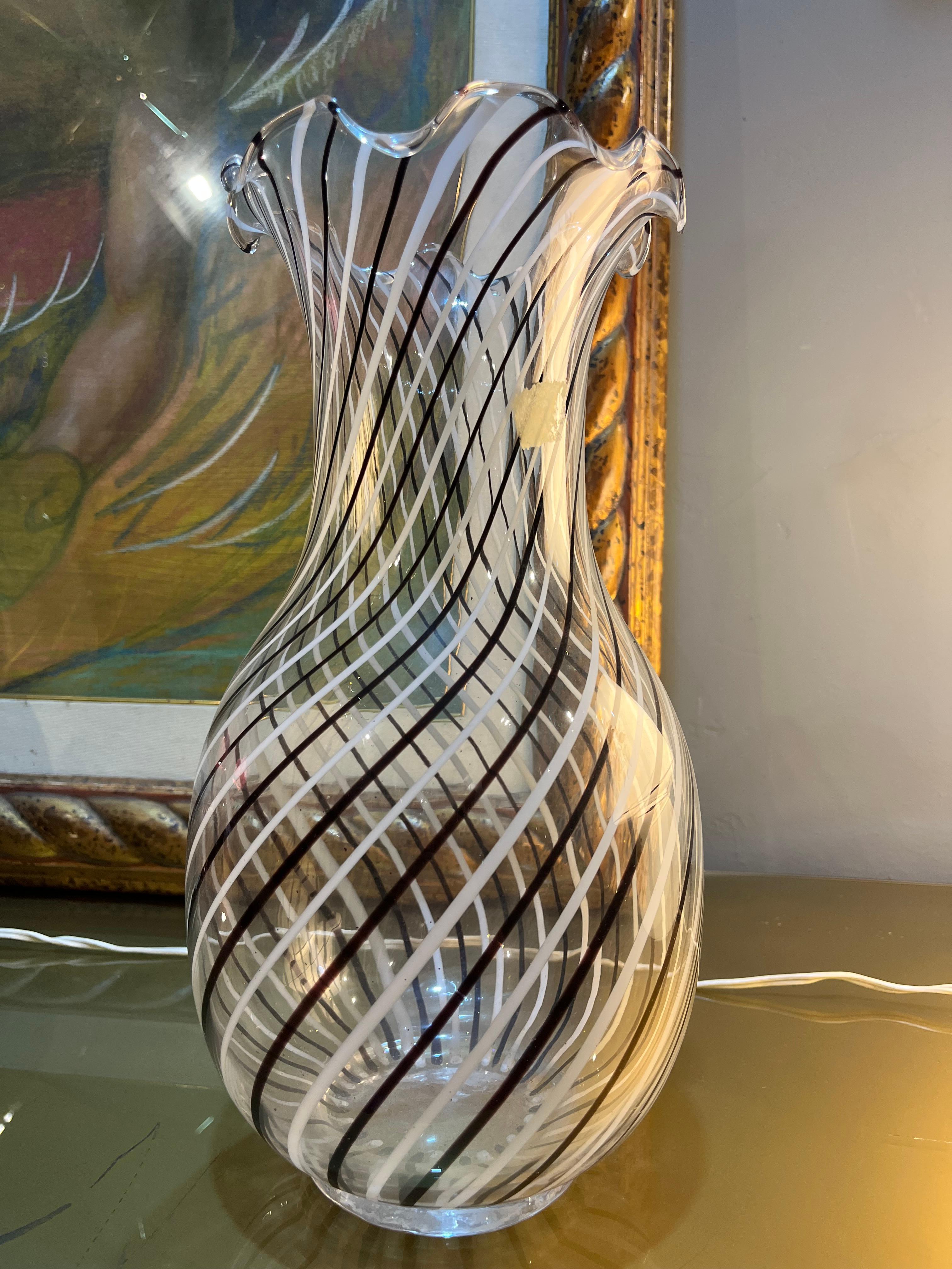 Murano glass vase from the 70s by Dino Mertens in vendita 3