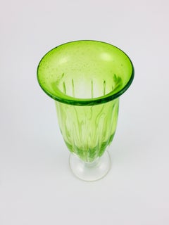 Late 20th Century Murano Glass Green Table Vase 1970's