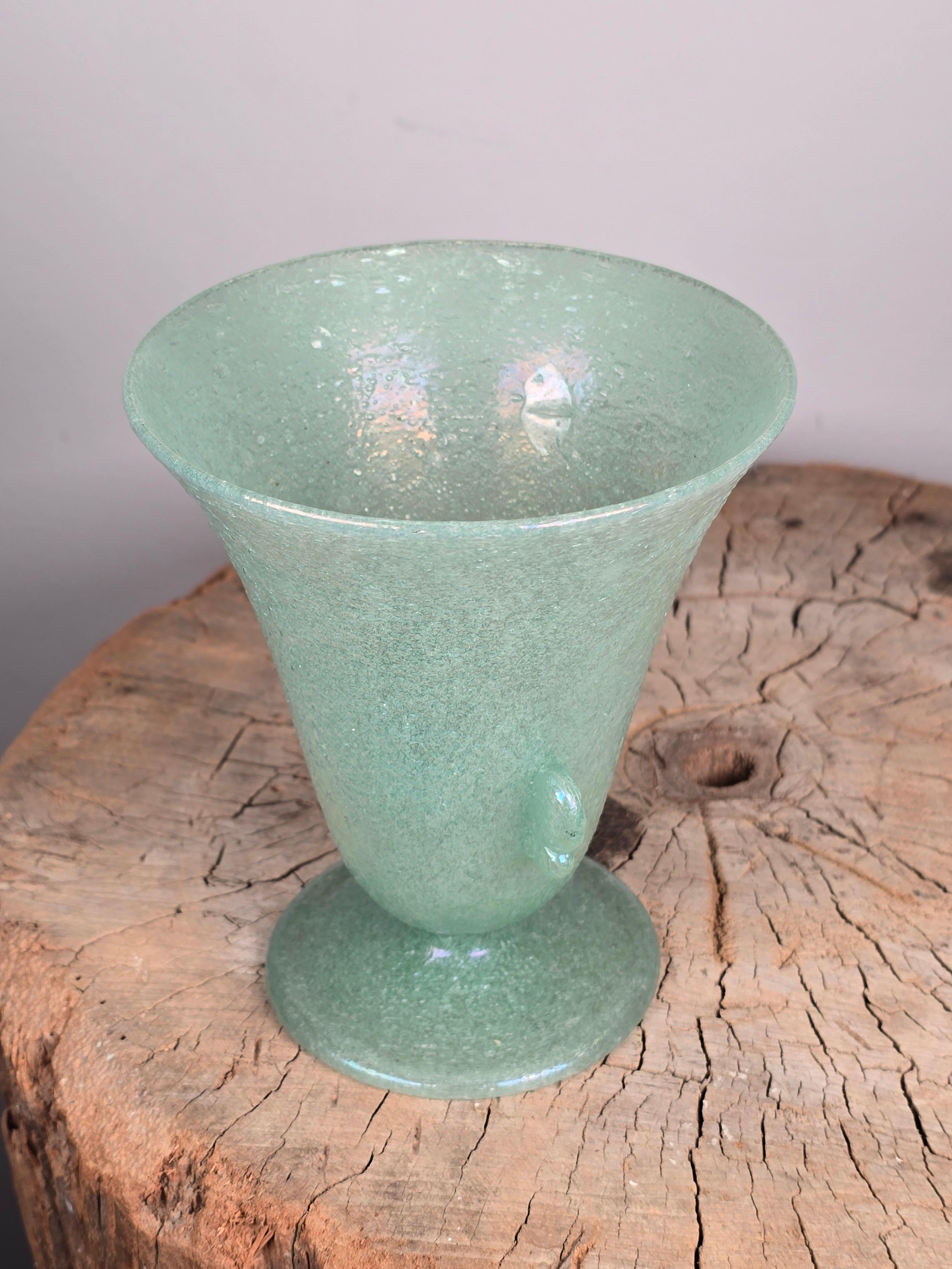 Vase aus Muranoglas mit schillerndem Pulegoso von AVEM im Angebot 5