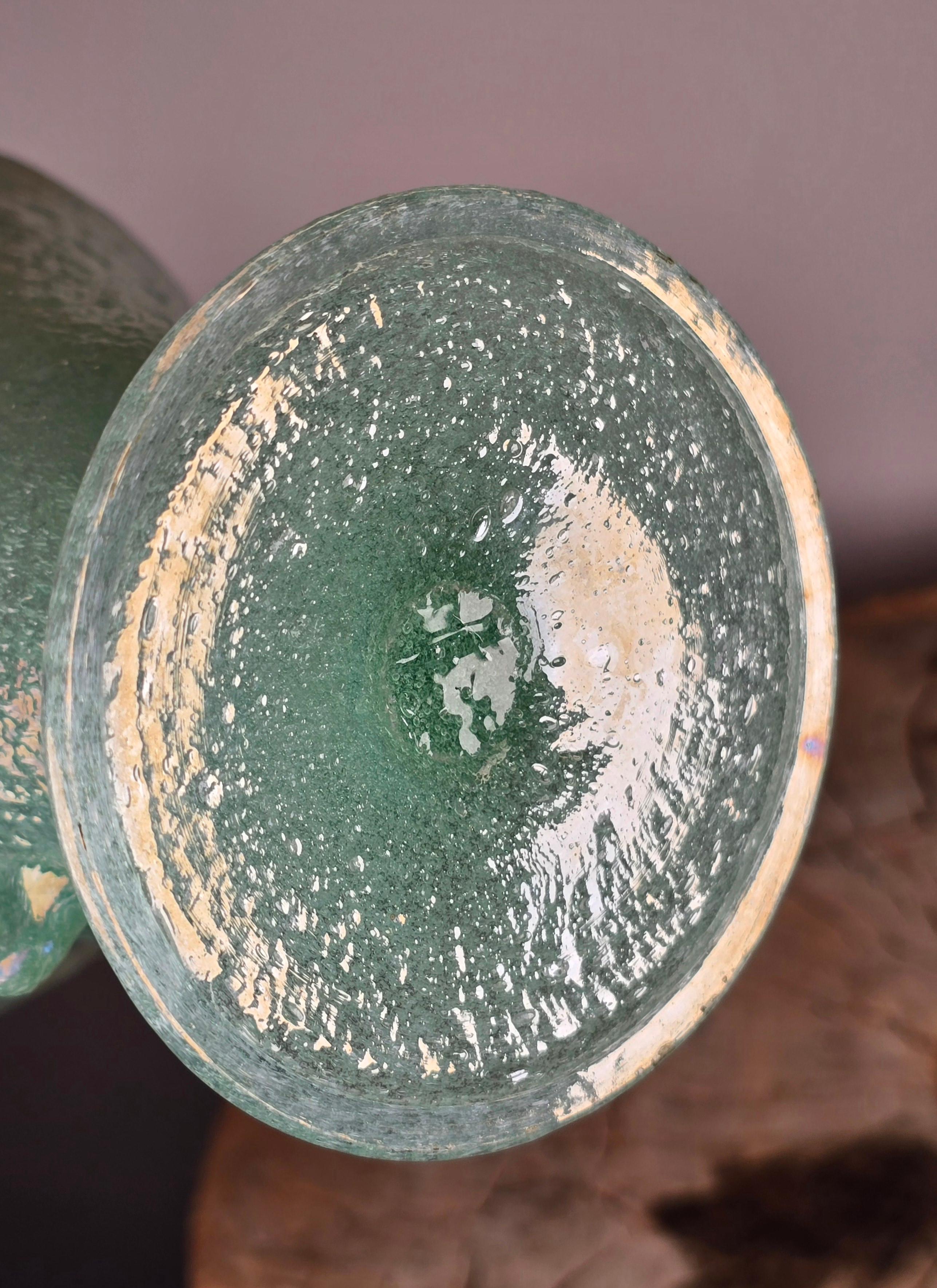 Vase aus Muranoglas mit schillerndem Pulegoso von AVEM (Handgefertigt) im Angebot